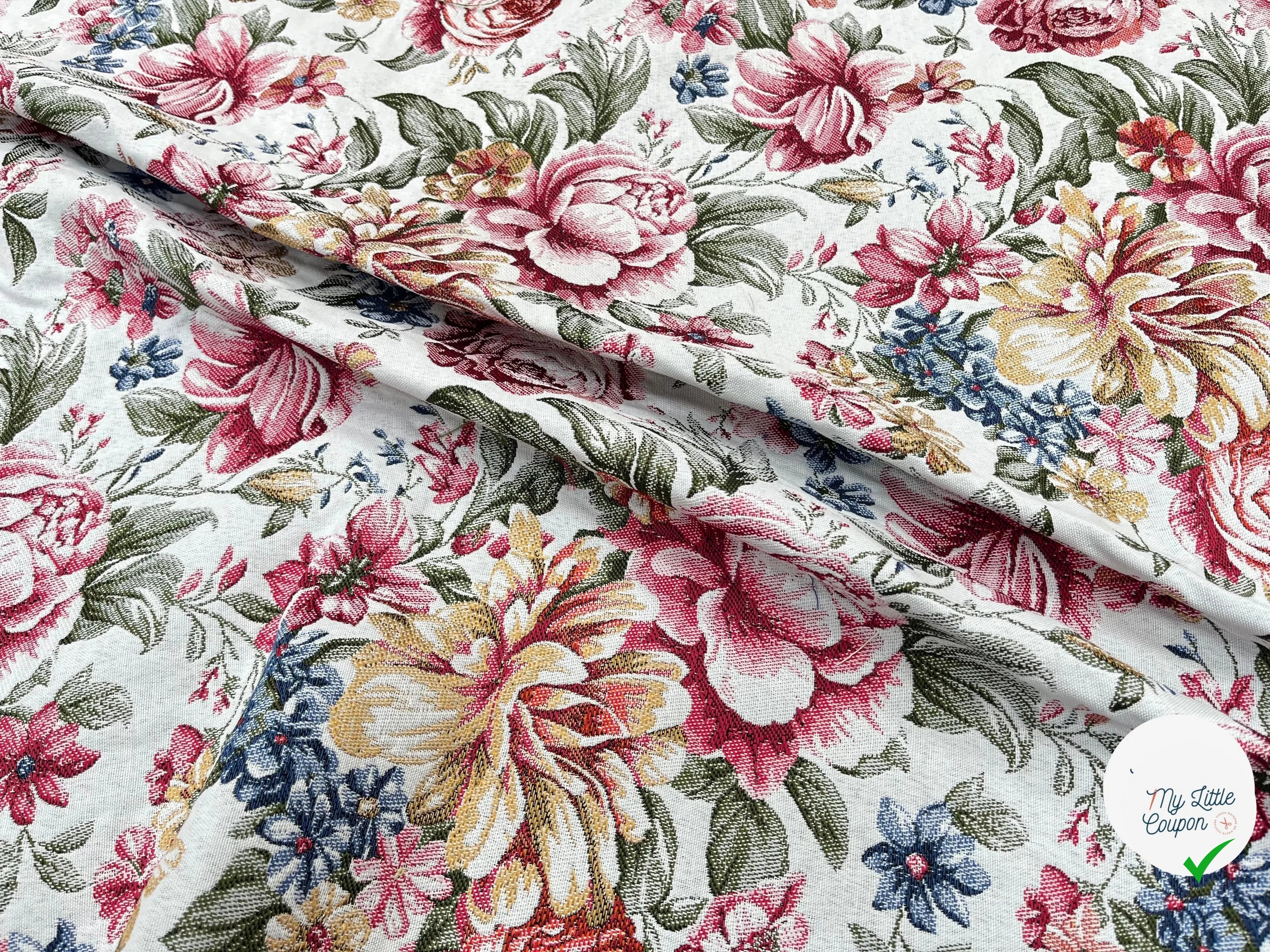 JACQUARD TISSÉ TEINT ALAIS ALLOVER ÉCRU ROSE - My Little Coupon