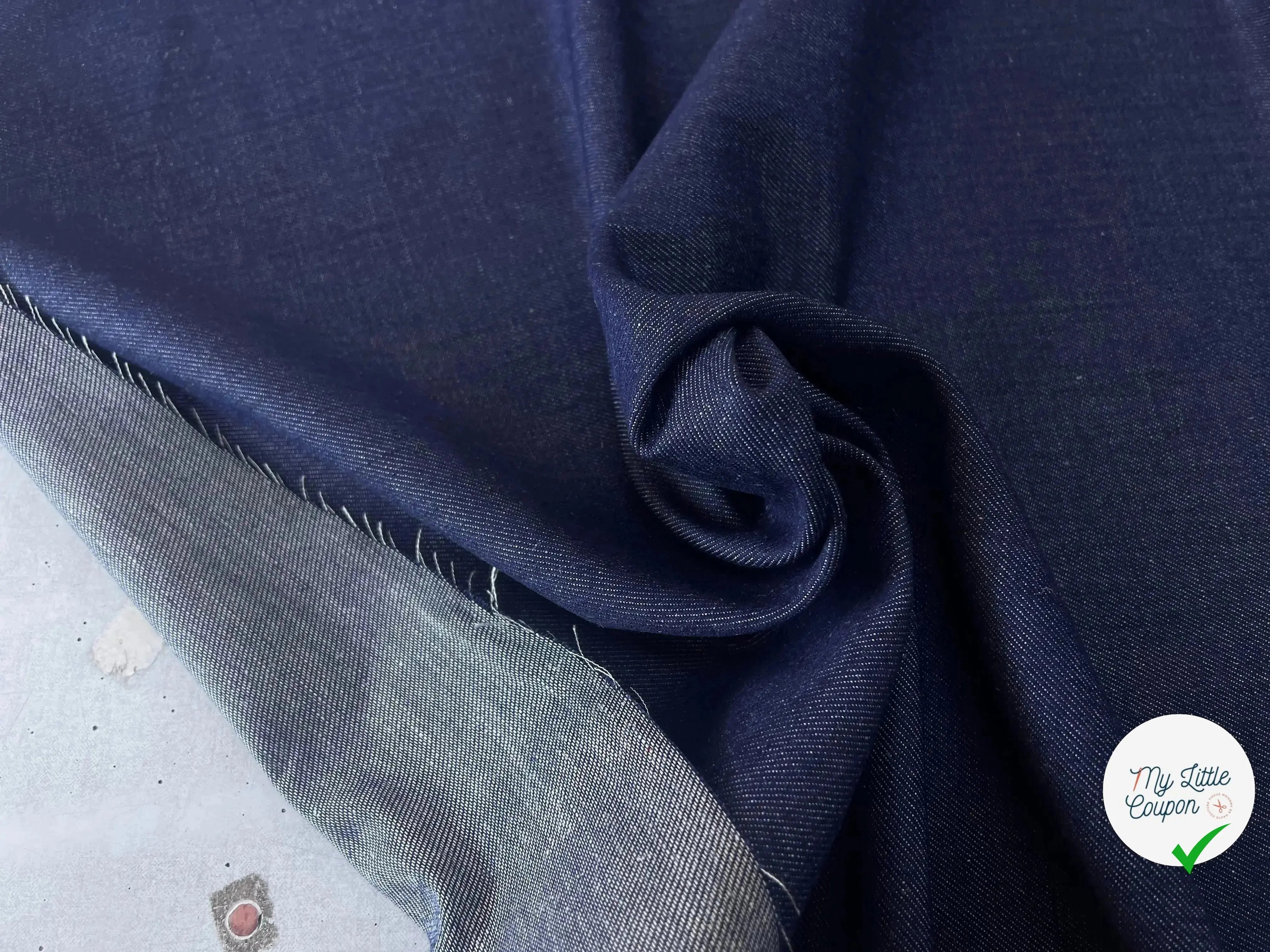 JEAN COTON LIN PRESTON BIS 160CM INDIGO - My Little Coupon