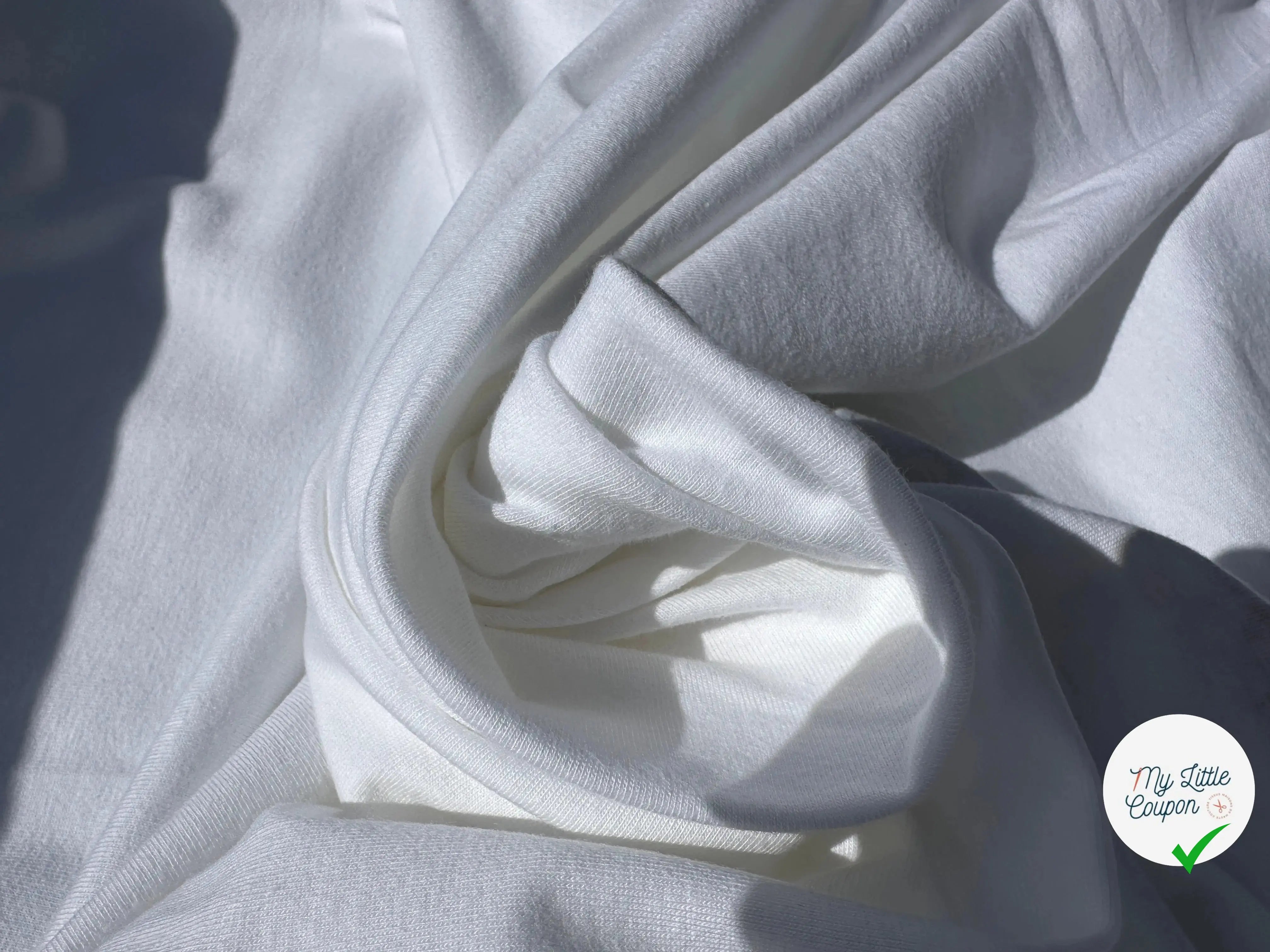 JERSEY DE COTON BLANC NEIGE - My Little Coupon