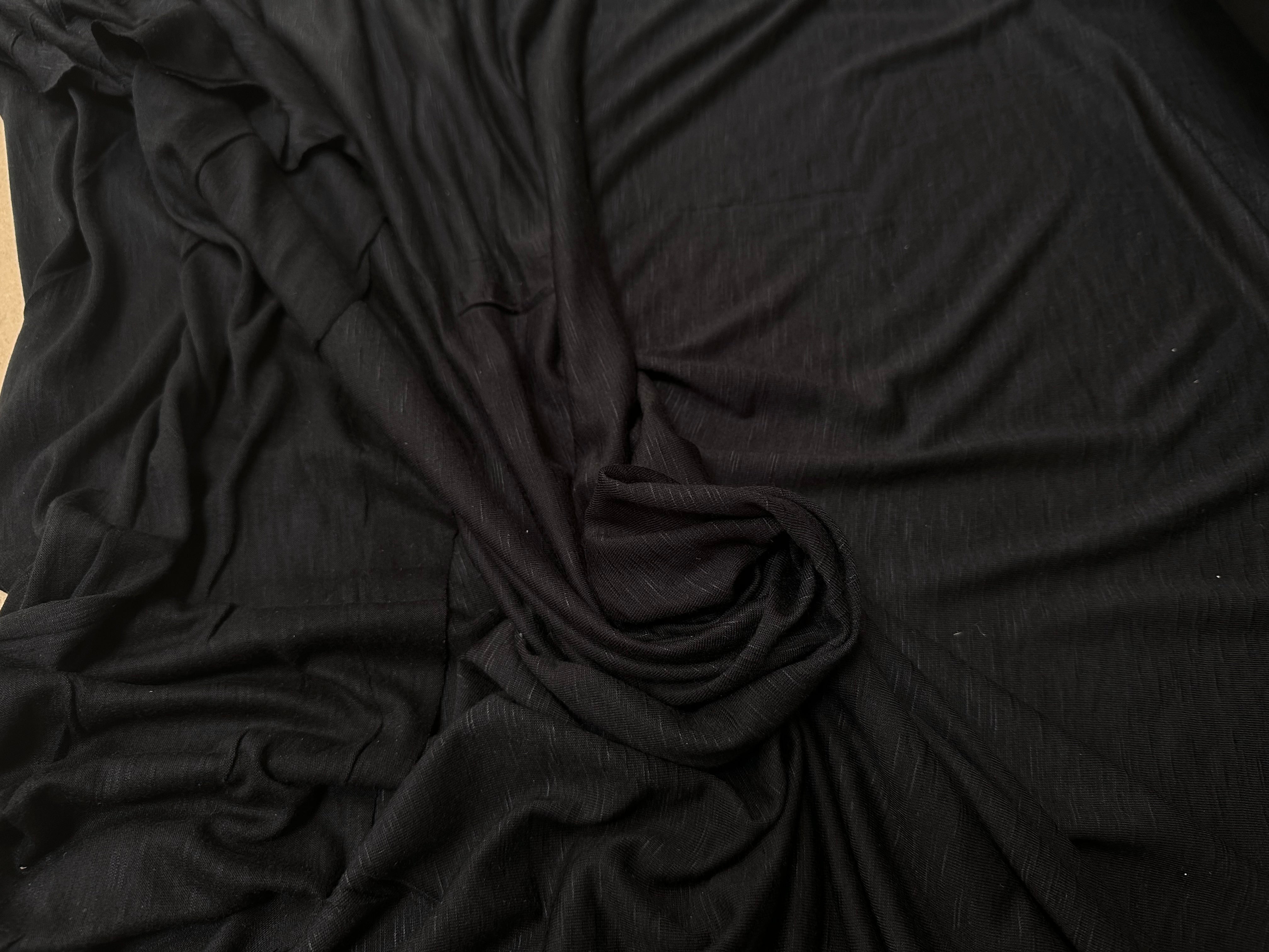 JERSEY DE COTON JASPÉ NOIR - My Little Coupon