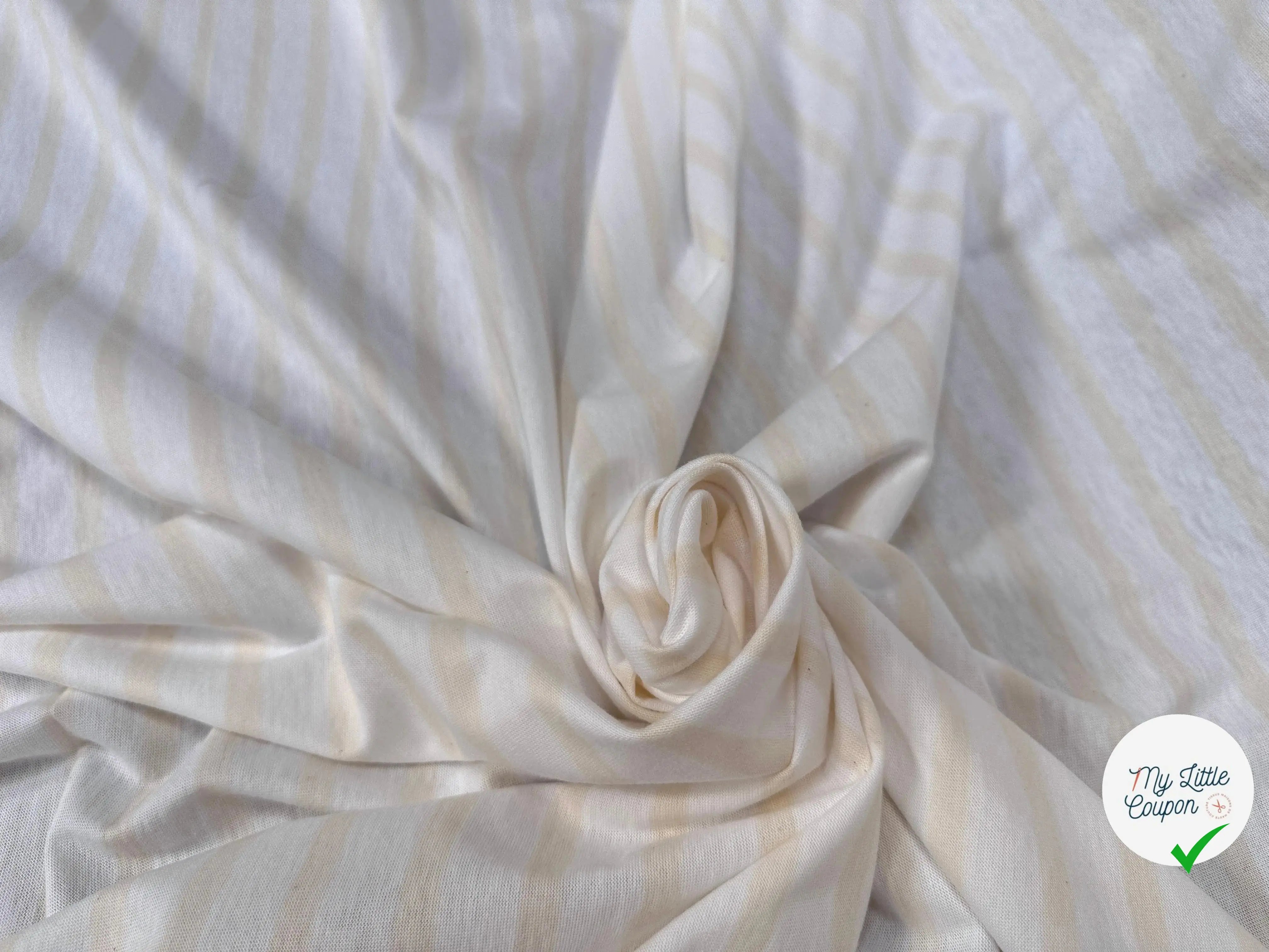 JERSEY DE COTON RAYURES CREME - My Little Coupon