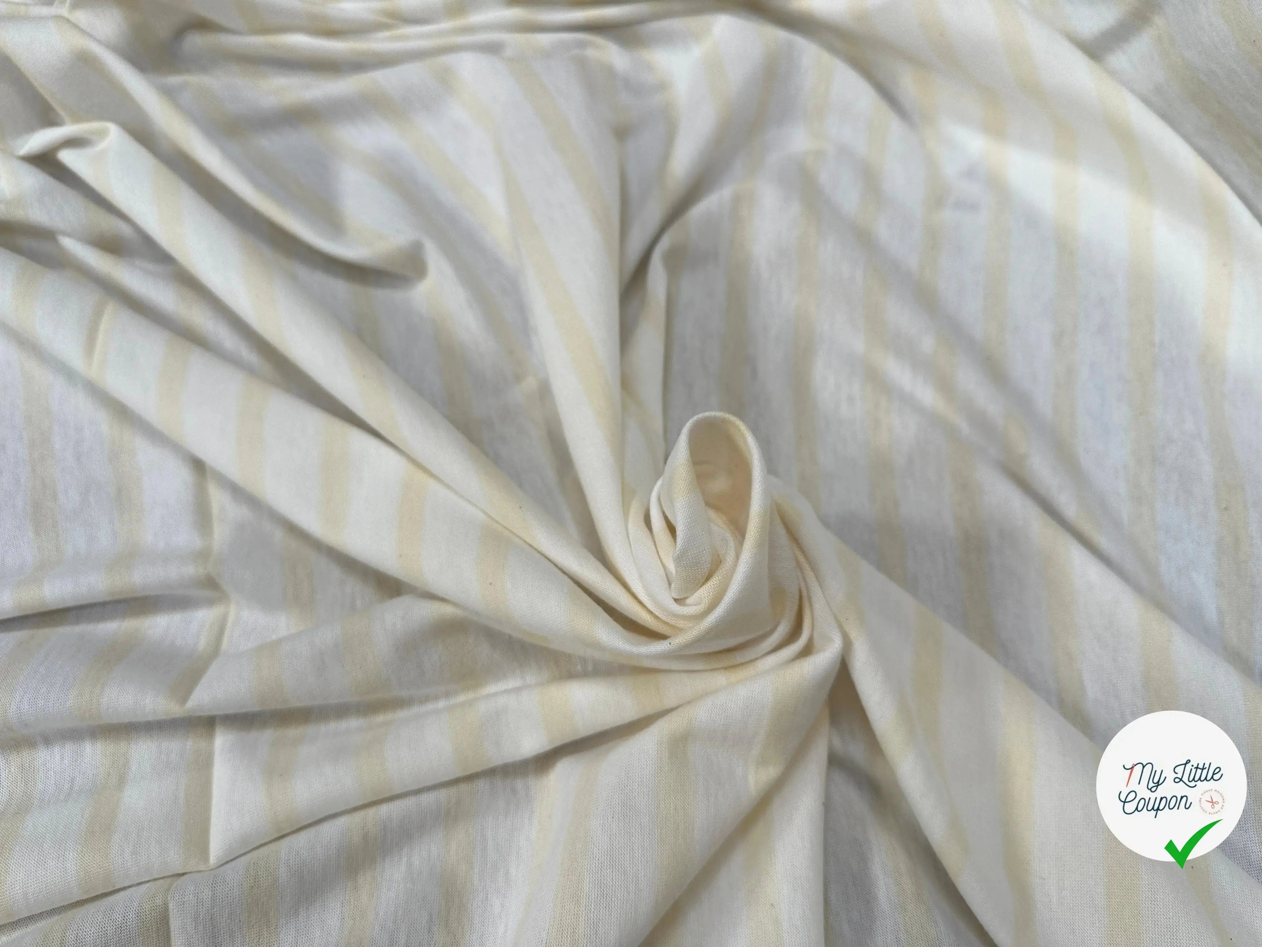 JERSEY DE COTON RAYURES CREME - My Little Coupon
