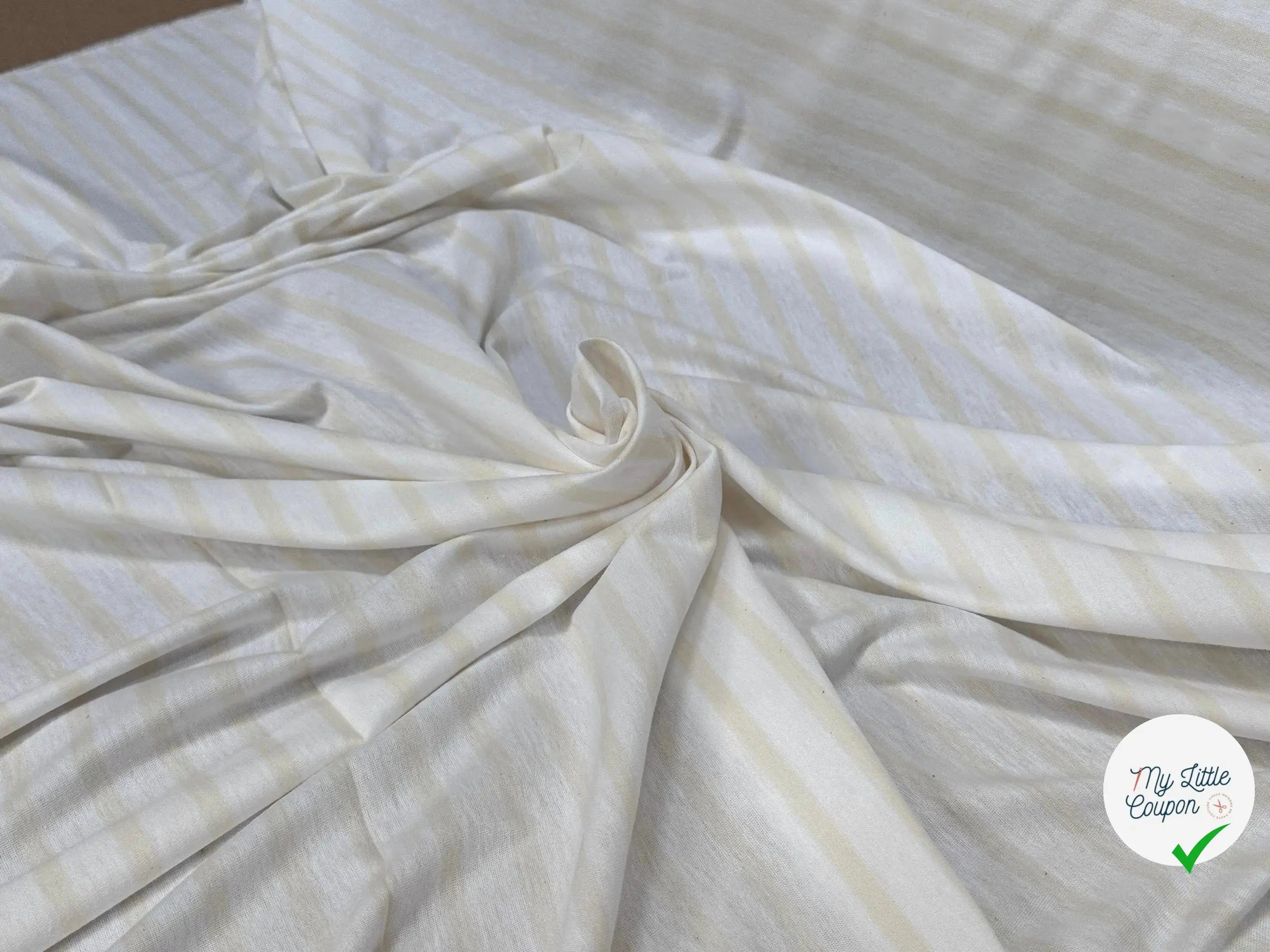 JERSEY DE COTON RAYURES CREME - My Little Coupon