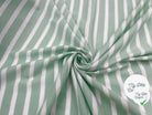JERSEY DE COTON RAYURES VERT AMANDE FOND NEIGE - My Little Coupon - tissu - coudre