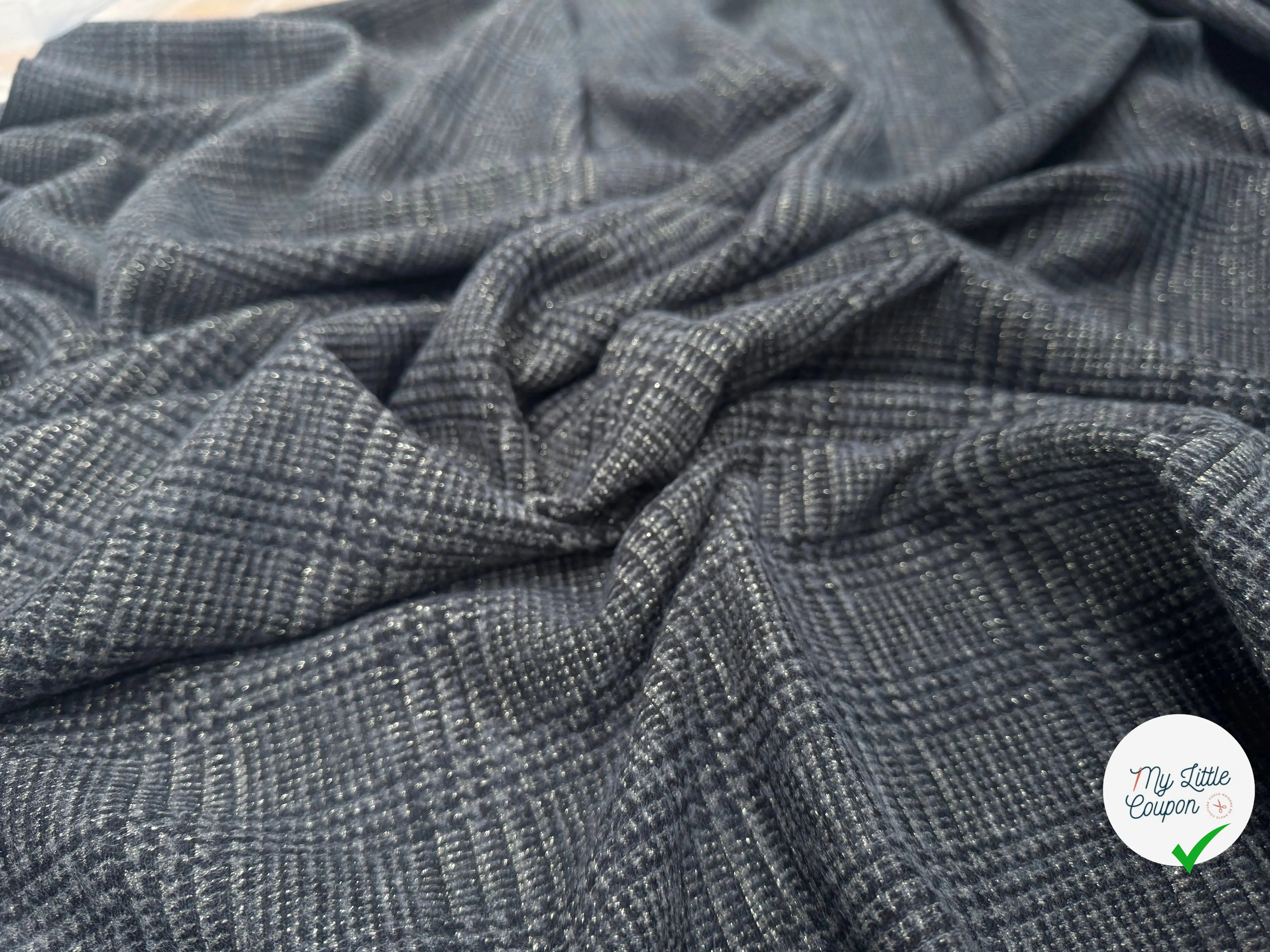 JERSEY DE LAINE PRINCE DE GALLES LUREX - My Little Coupon