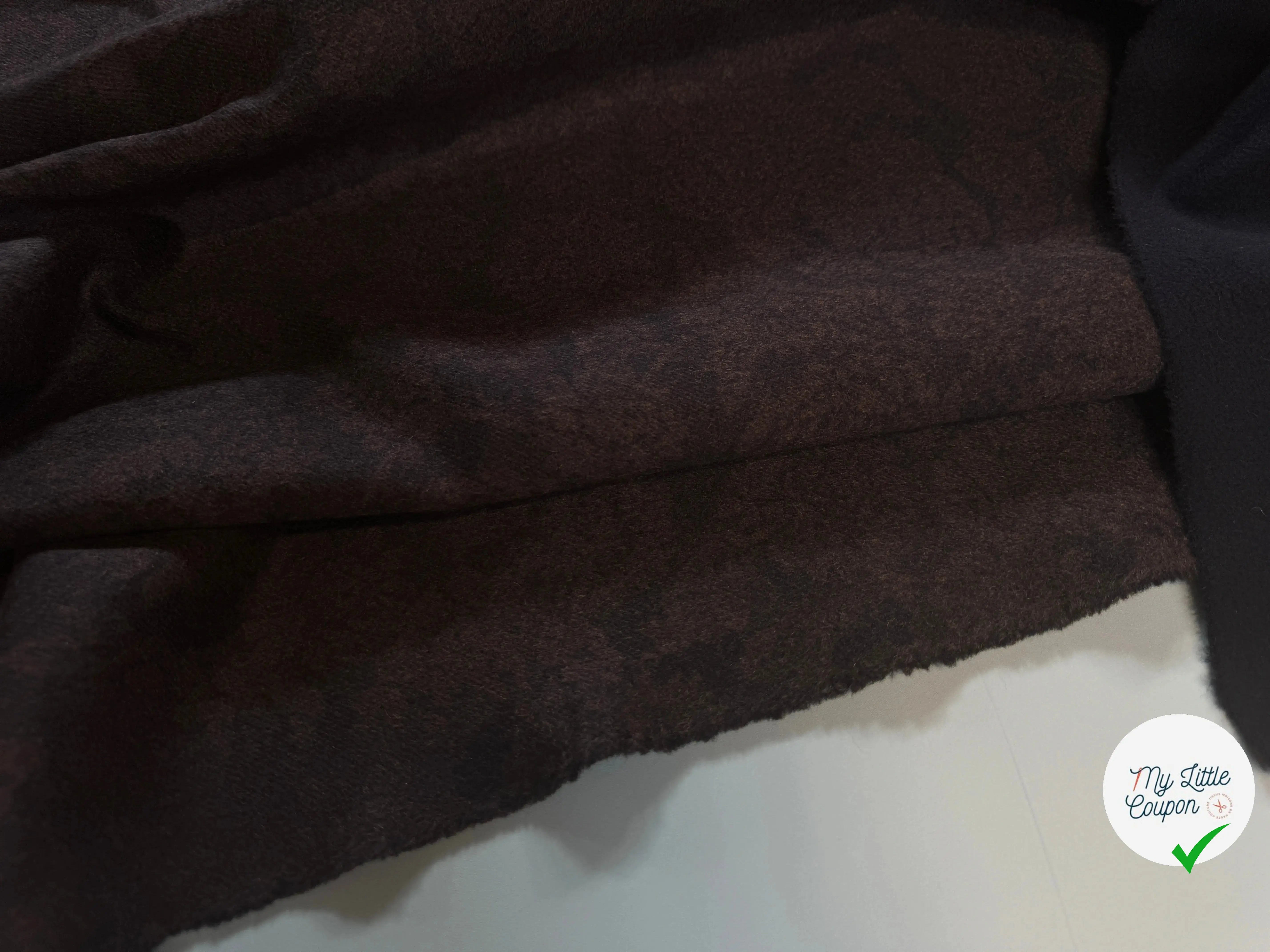 LAINAGE 100% CACHEMIRE MARRON ET NOIR MOTIF A FLEURS - My Little Coupon