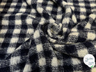 LAINAGE MANTEAU CARREAUX NAVY ET BLANC ASPECT TRICOTE - My Little Coupon