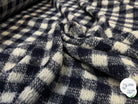 LAINAGE MANTEAU CARREAUX NAVY ET BLANC ASPECT TRICOTE - My Little Coupon