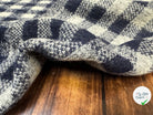 LAINAGE MANTEAU CARREAUX NAVY ET BLANC ASPECT TRICOTE - My Little Coupon