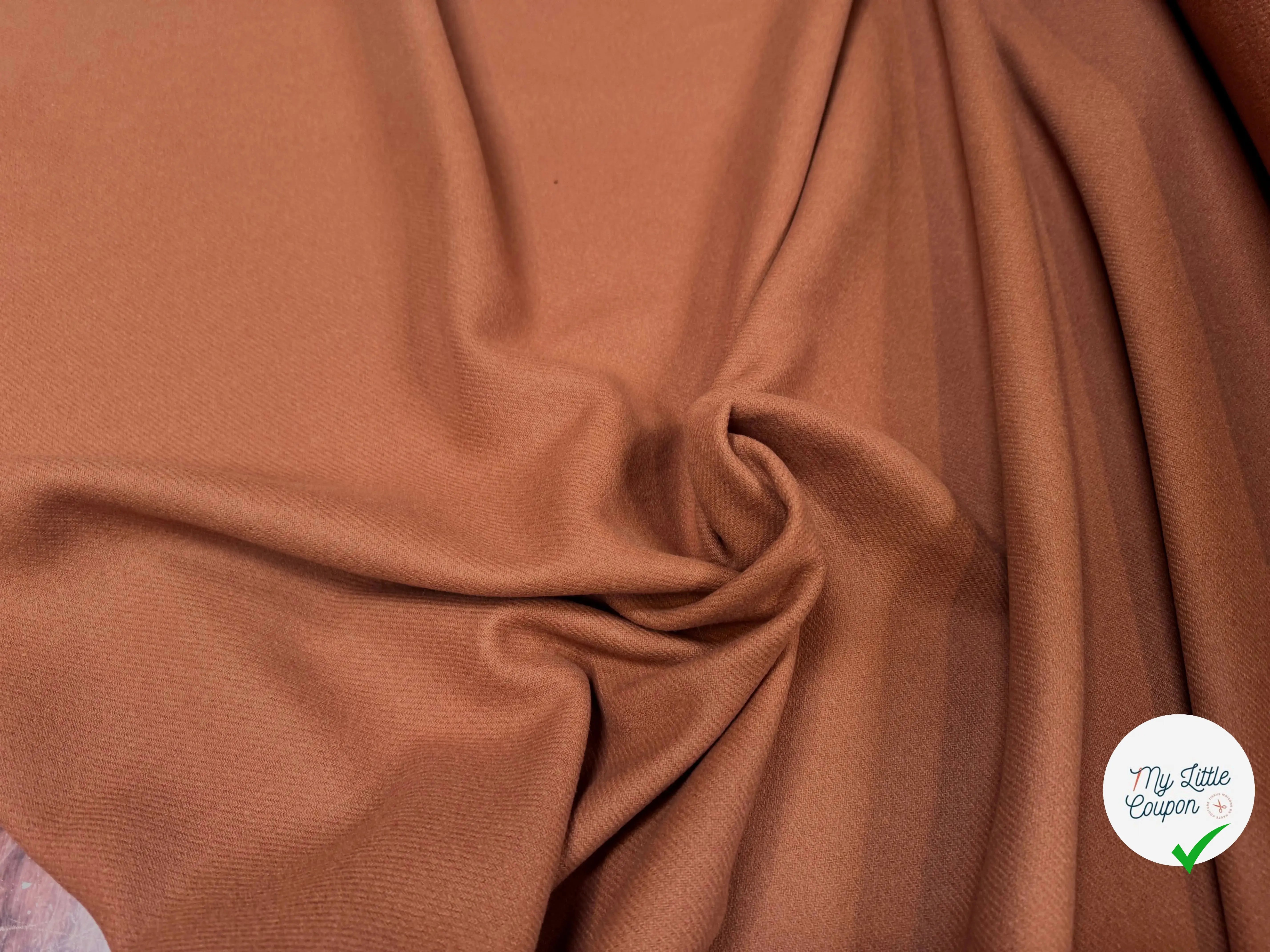 LAINAGE MANTEAU STRIÉ 100% LAINE MARRON BAUHOME TERRACOTTA - My Little Coupon