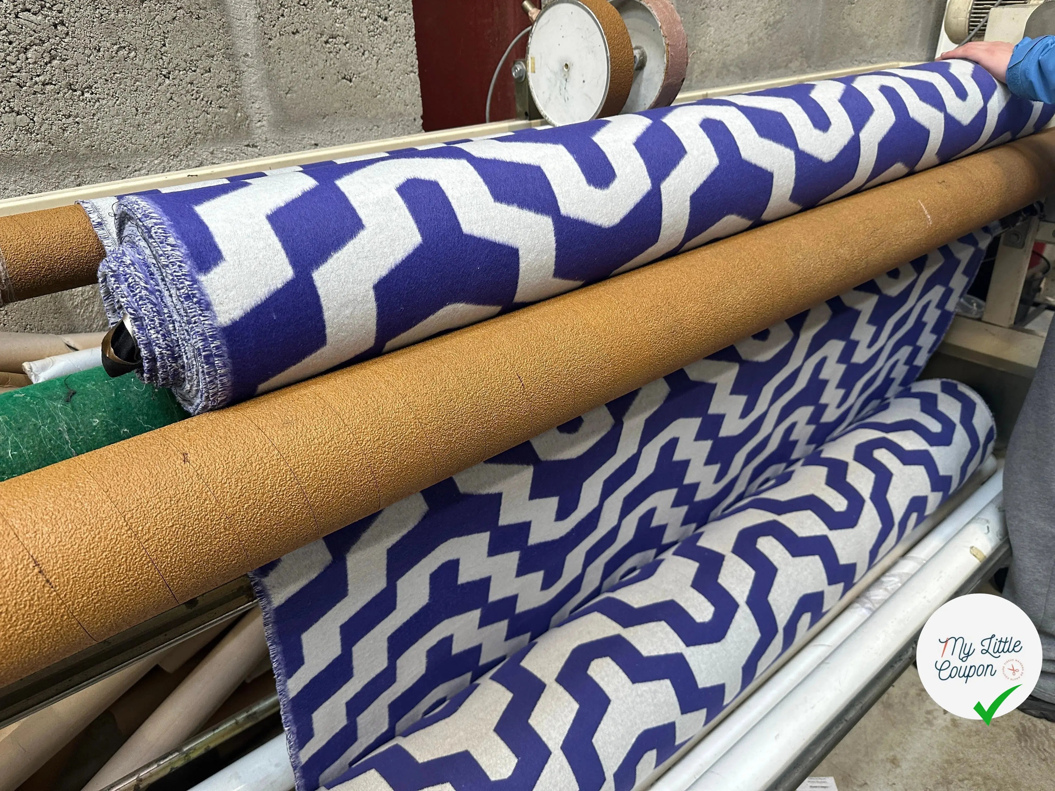 LAINAGE POLYESTER DUVETEUX GRAPHIQUE BLEU - My Little Coupon