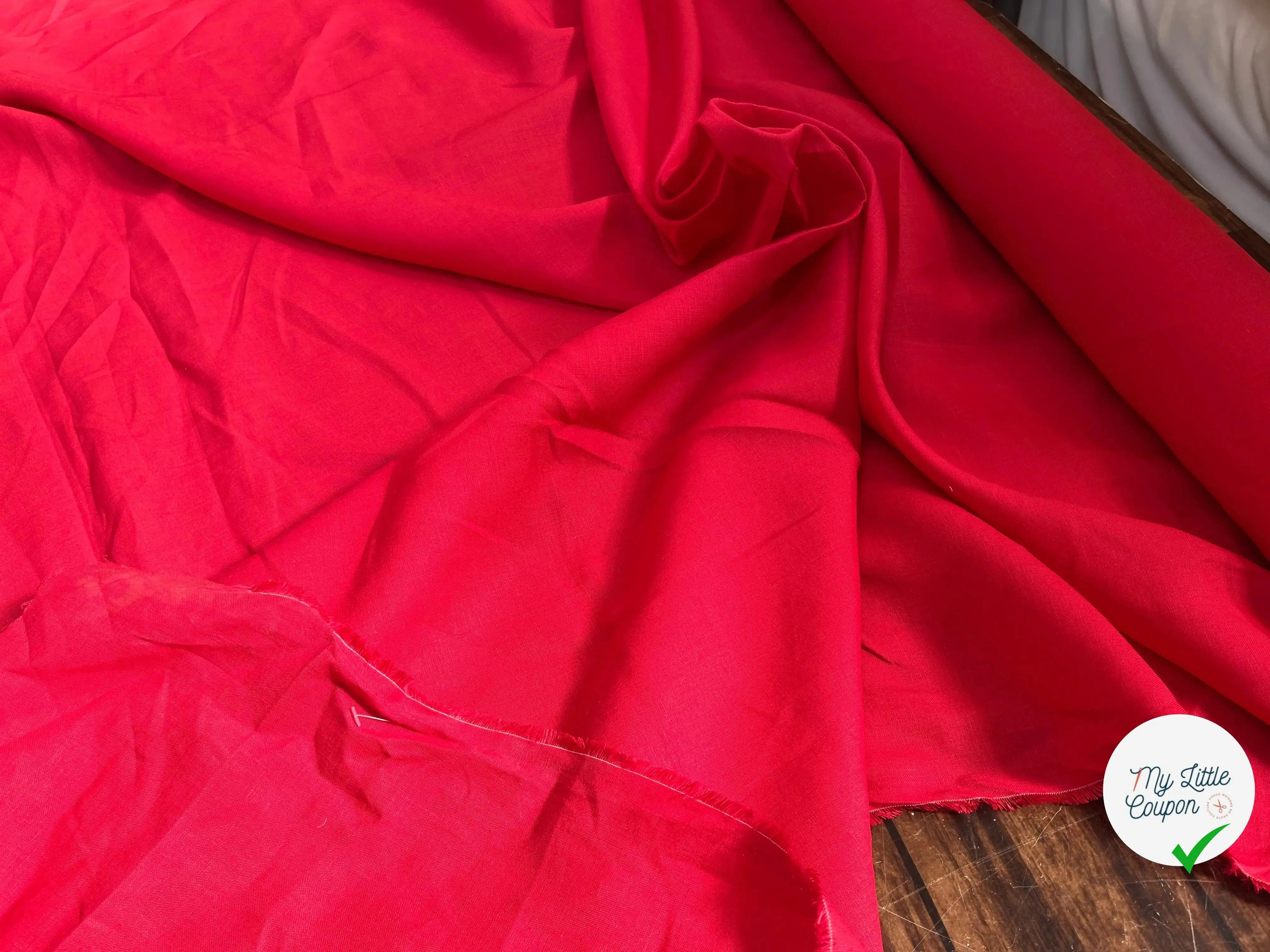 LIN UNI 100% LIN U332C ROUGE CHERRY - My Little Coupon