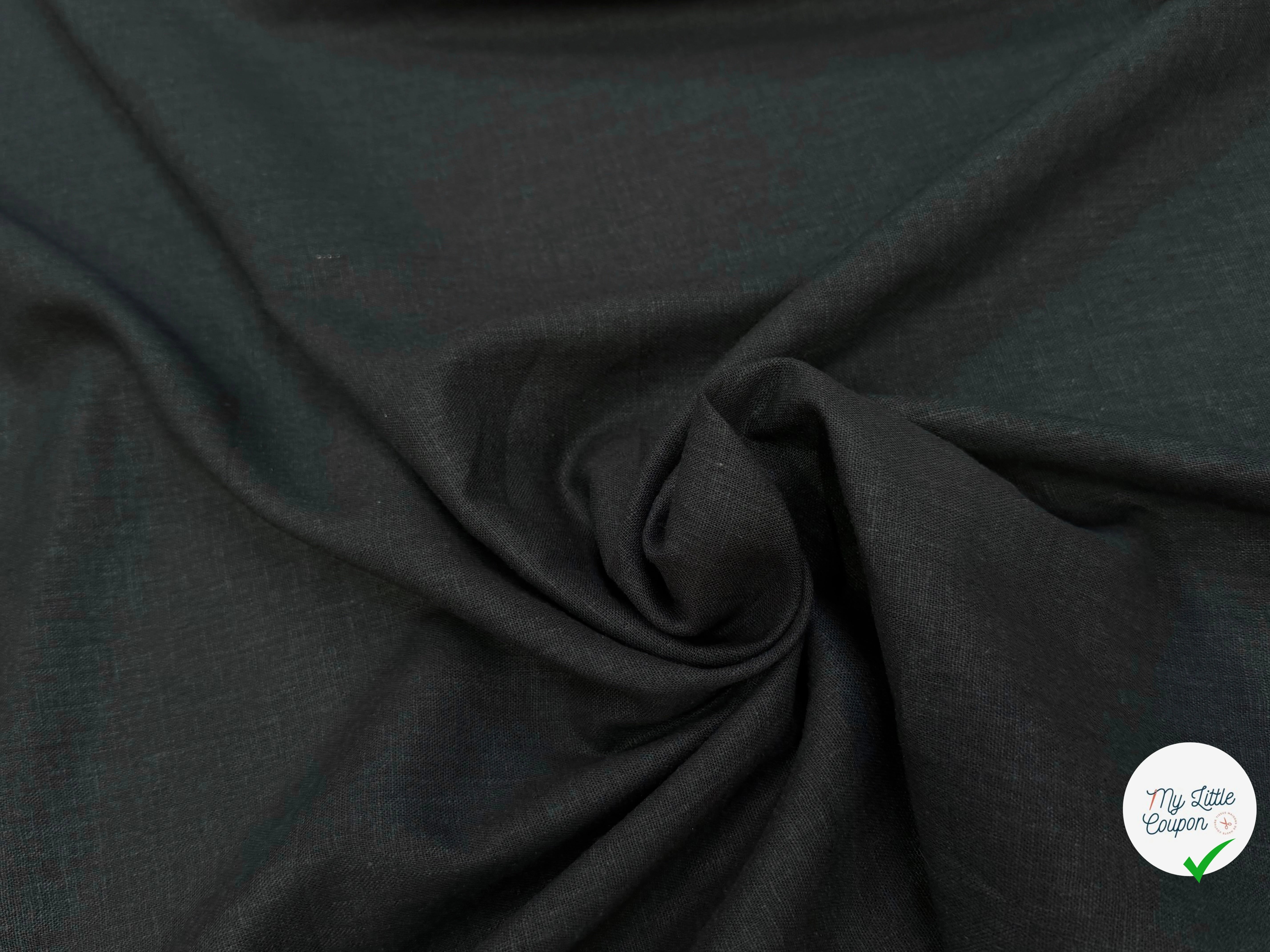 (Chute) LIN VISCOSE BEAU TOUCHER 55% LIN NOIR TEXTURÉ - My Little Coupon