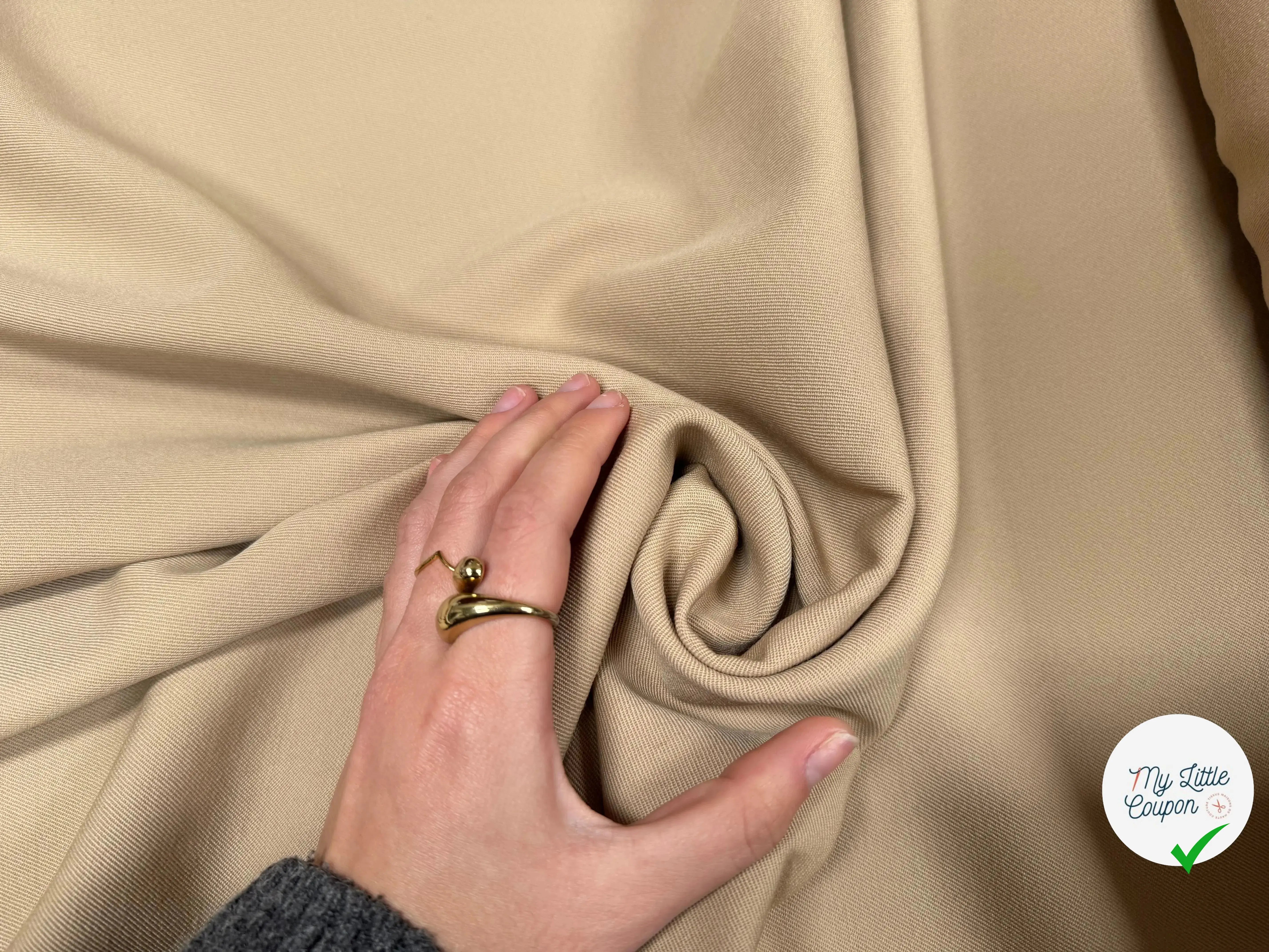 LOWER IMPACT WOOL GABARDINE, Pearl Beige - My Little Coupon