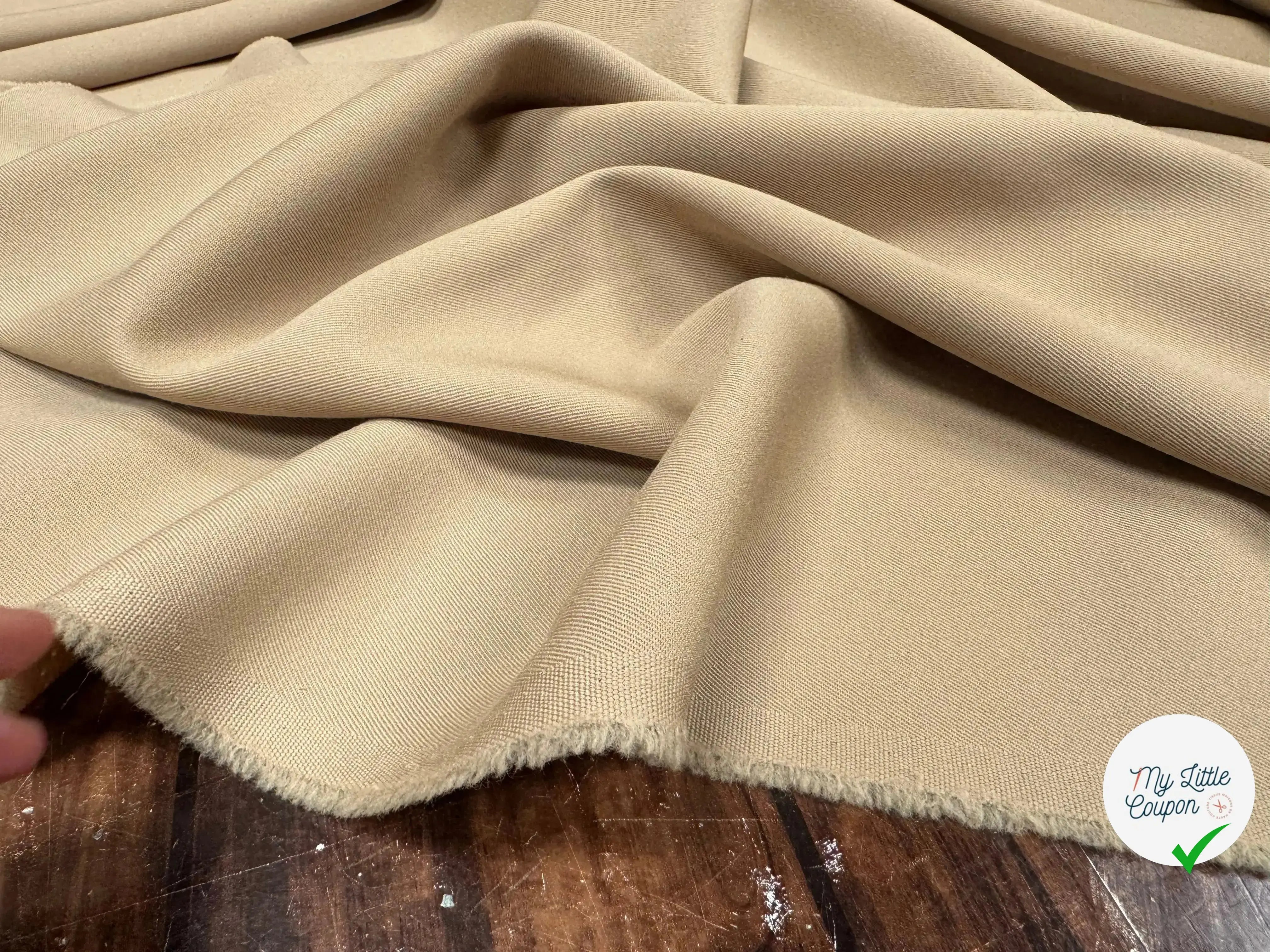 LOWER IMPACT WOOL GABARDINE, Pearl Beige - My Little Coupon