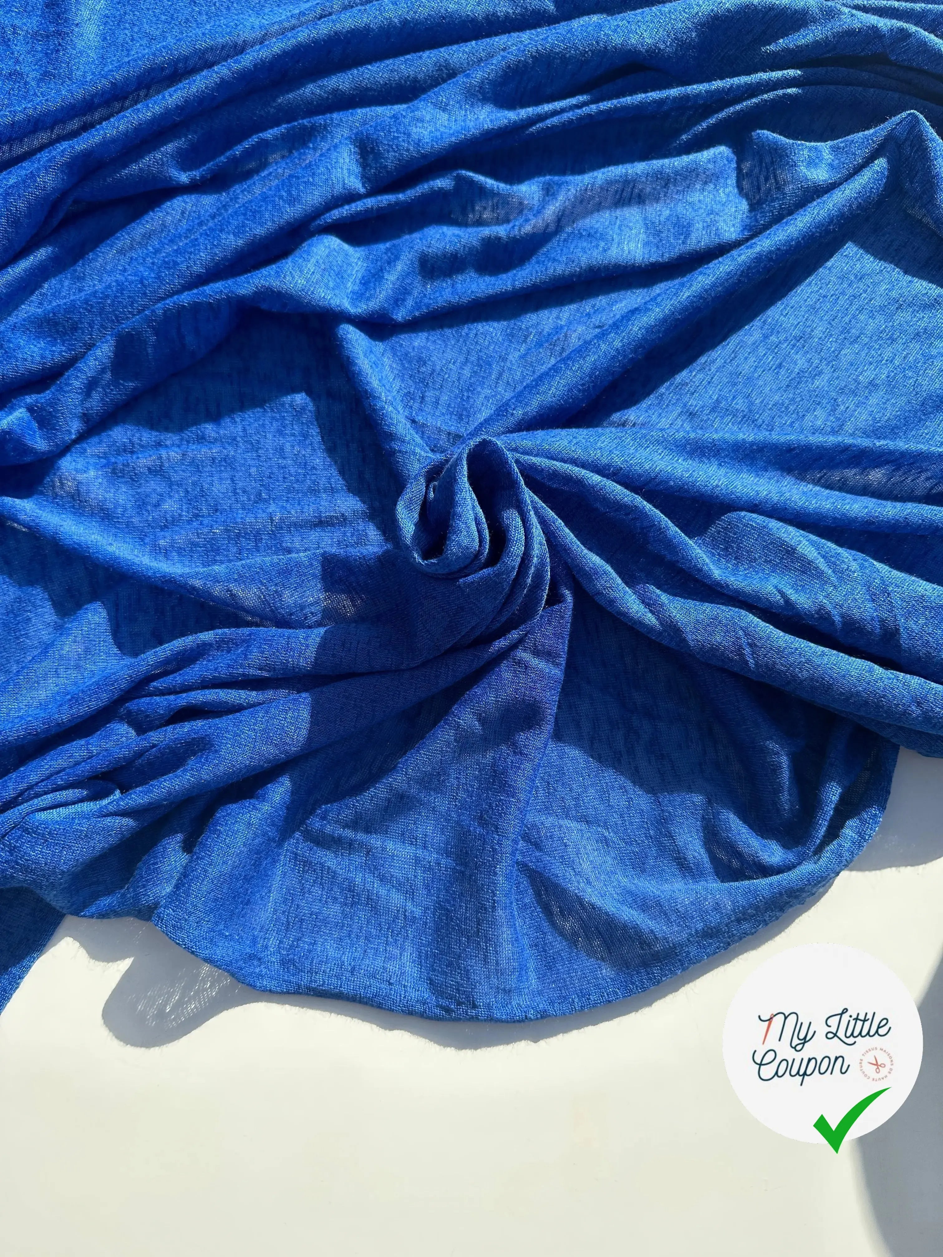 MAILLE EFFET LIN CHIC BLEU ÉLECTRIQUE - My Little Coupon