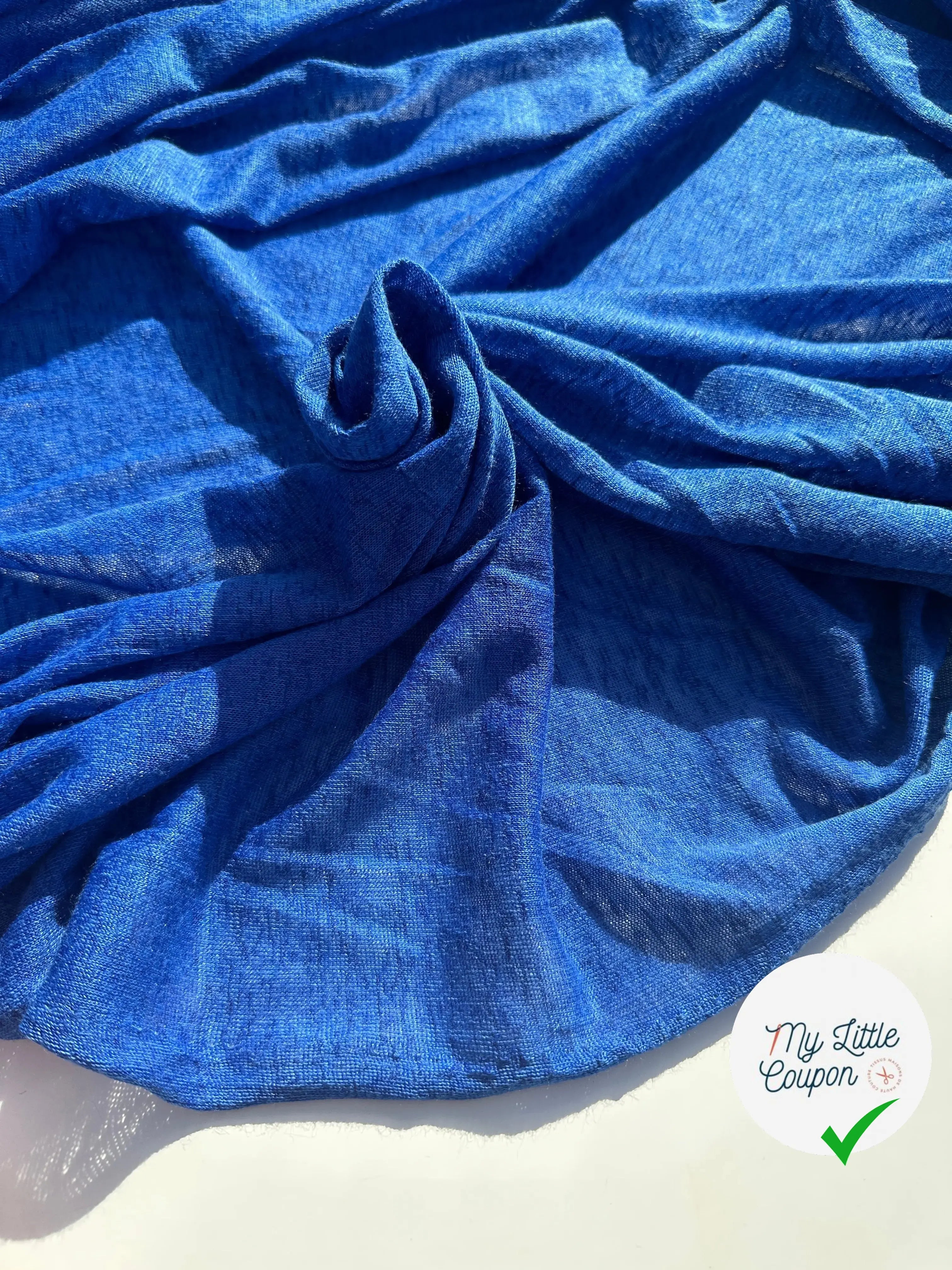 MAILLE EFFET LIN CHIC BLEU ÉLECTRIQUE - My Little Coupon