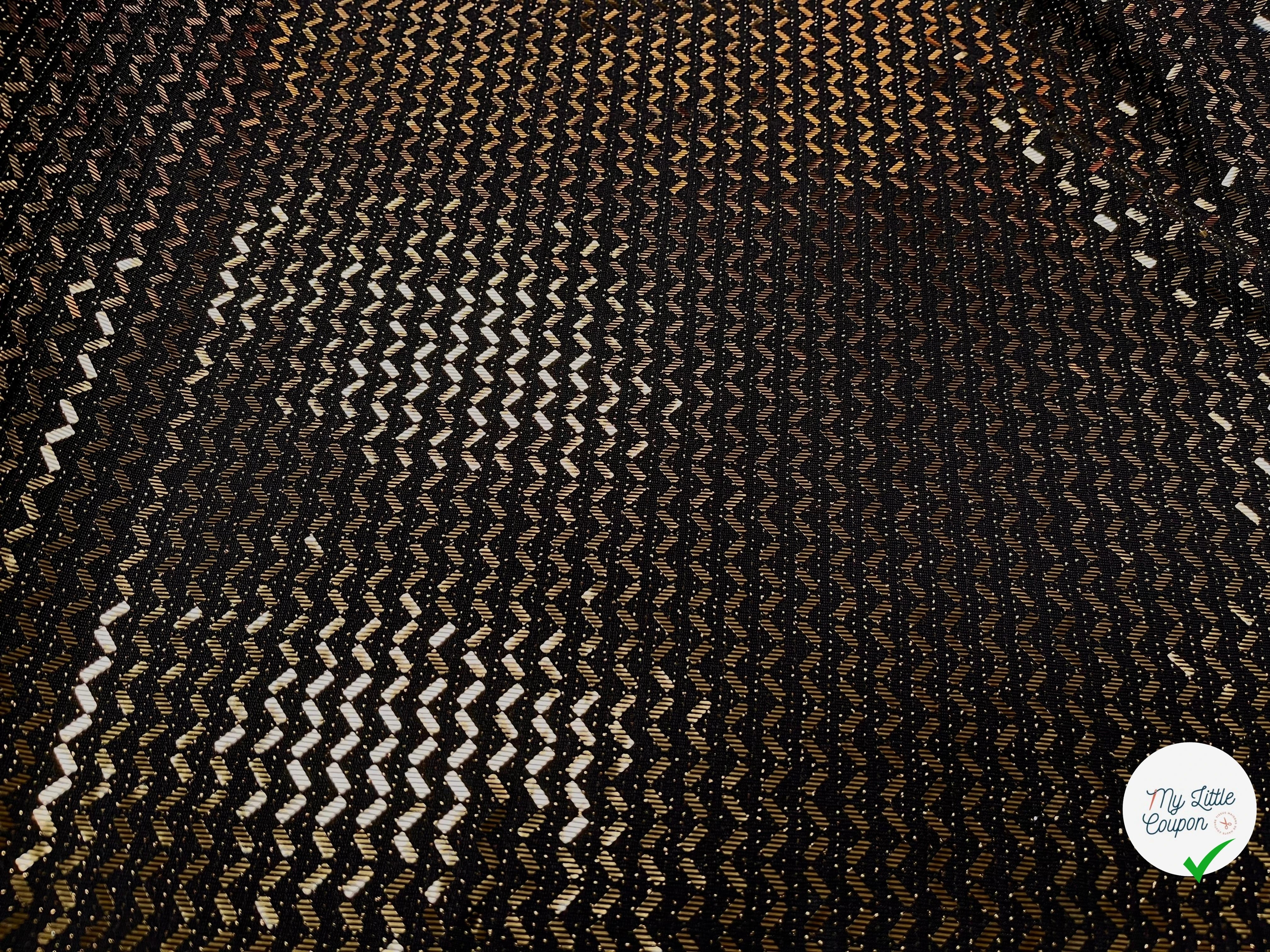 MAILLE SÉQUIN PÉTITE RECTANGLE OR EN ZIG ZAG BRILLANTE - My Little Coupon