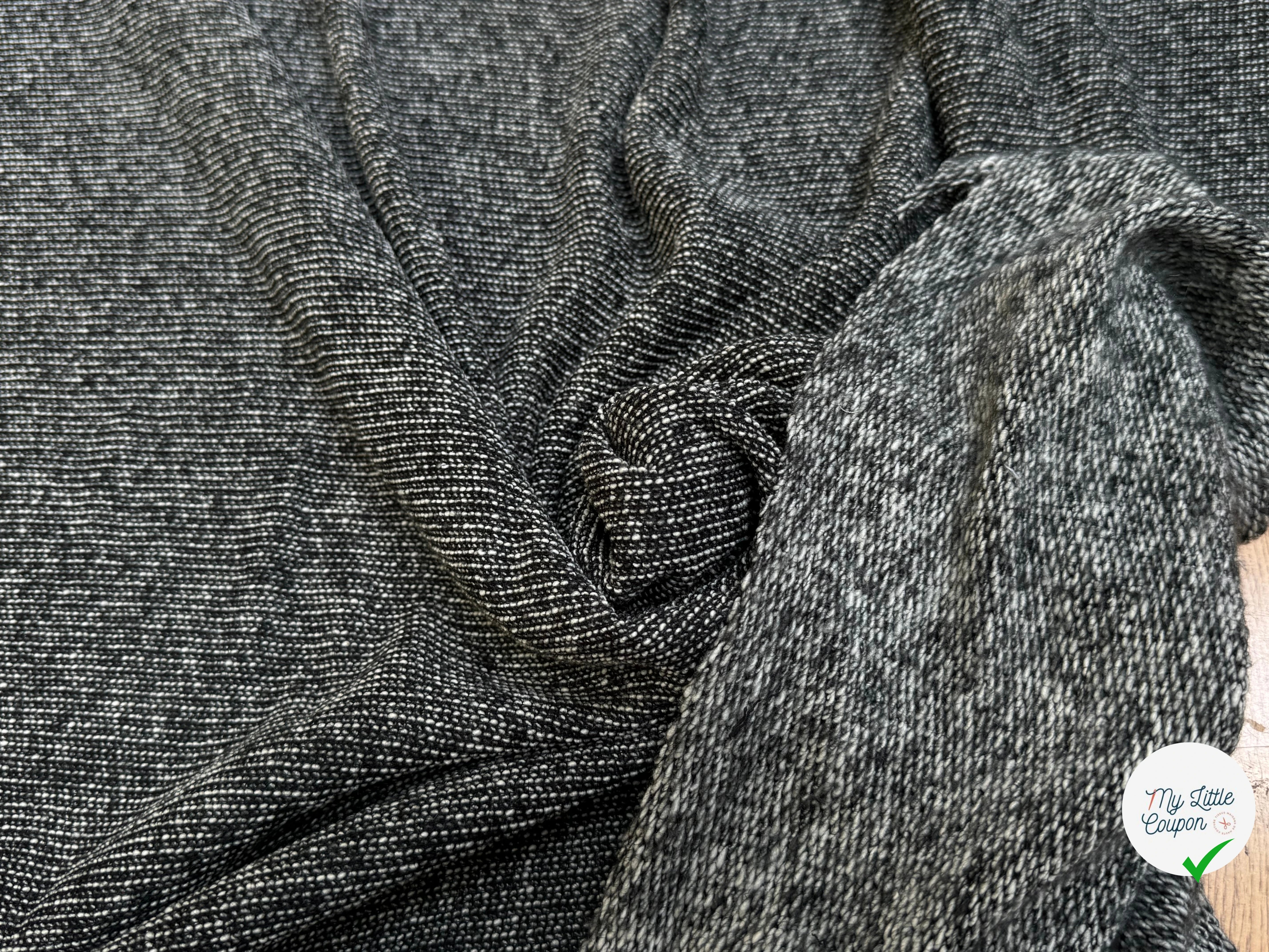 (Chute) MAILLE TRICOTÉE POLYLAINE TRÈS BELLE GRIS CHINÉ - My Little Coupon