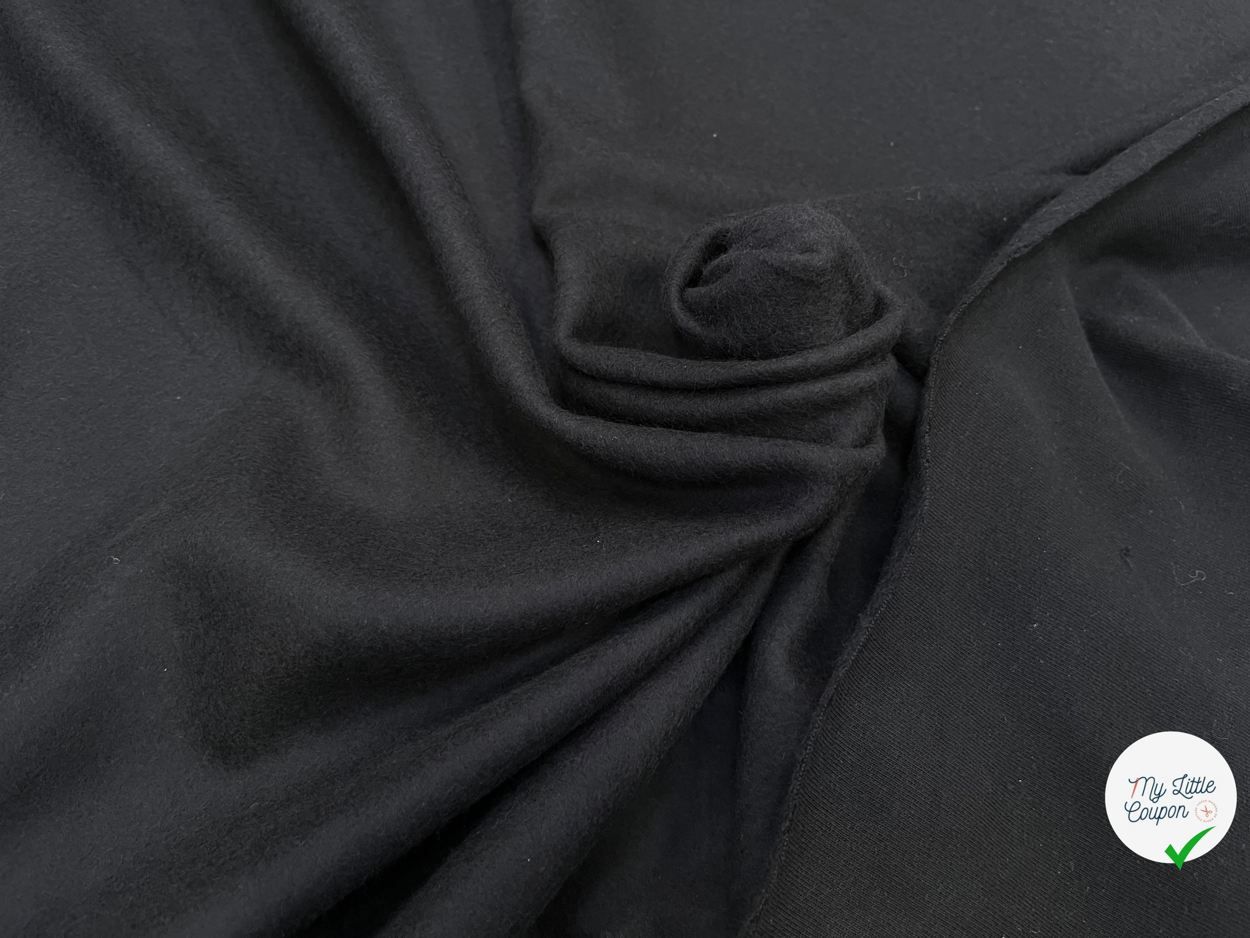 (Chute) MOLLETON LÉGER ULTRA DOUX NOIR (ULTRA PREMIUM) - My Little Coupon