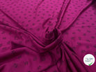 MOLLETON LÉGER VISCOSE STRIÉ AUBERGINE FUCHSIA PETITES FLEURS - My Little Coupon