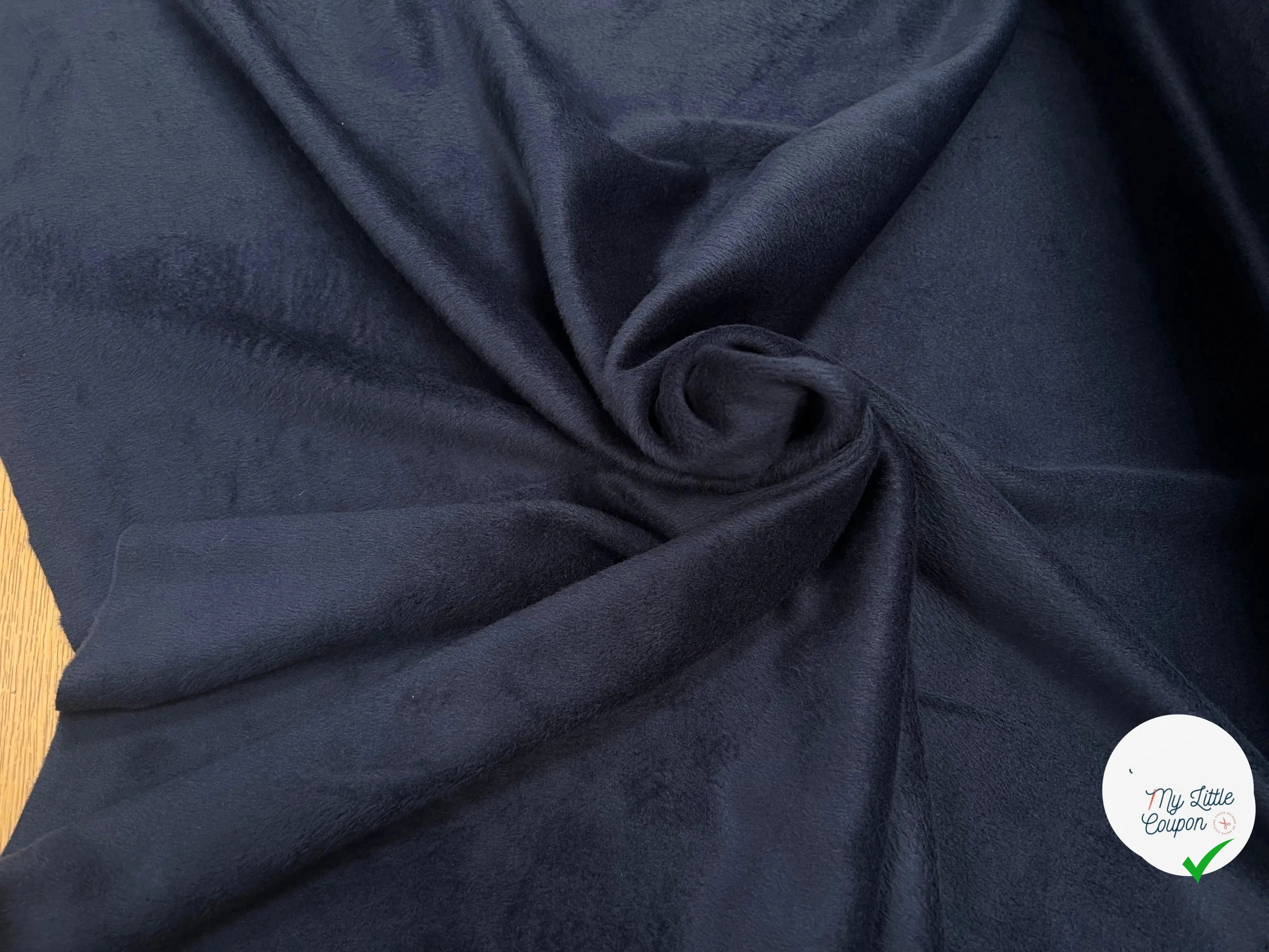 MOLLETON TOUT DOUX ENVERS GRATTÉ  MADE IN FRANCE 280 GREY/NAVY - My Little Coupon