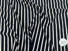 MOLLETON VISCOSE EMERISERISÉ RAYURE BLANC FOND NOIR MSO
