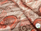 MOUSSELINE BANDANA ABSTRAIT ROUGE & SAUMON - My Little Coupon