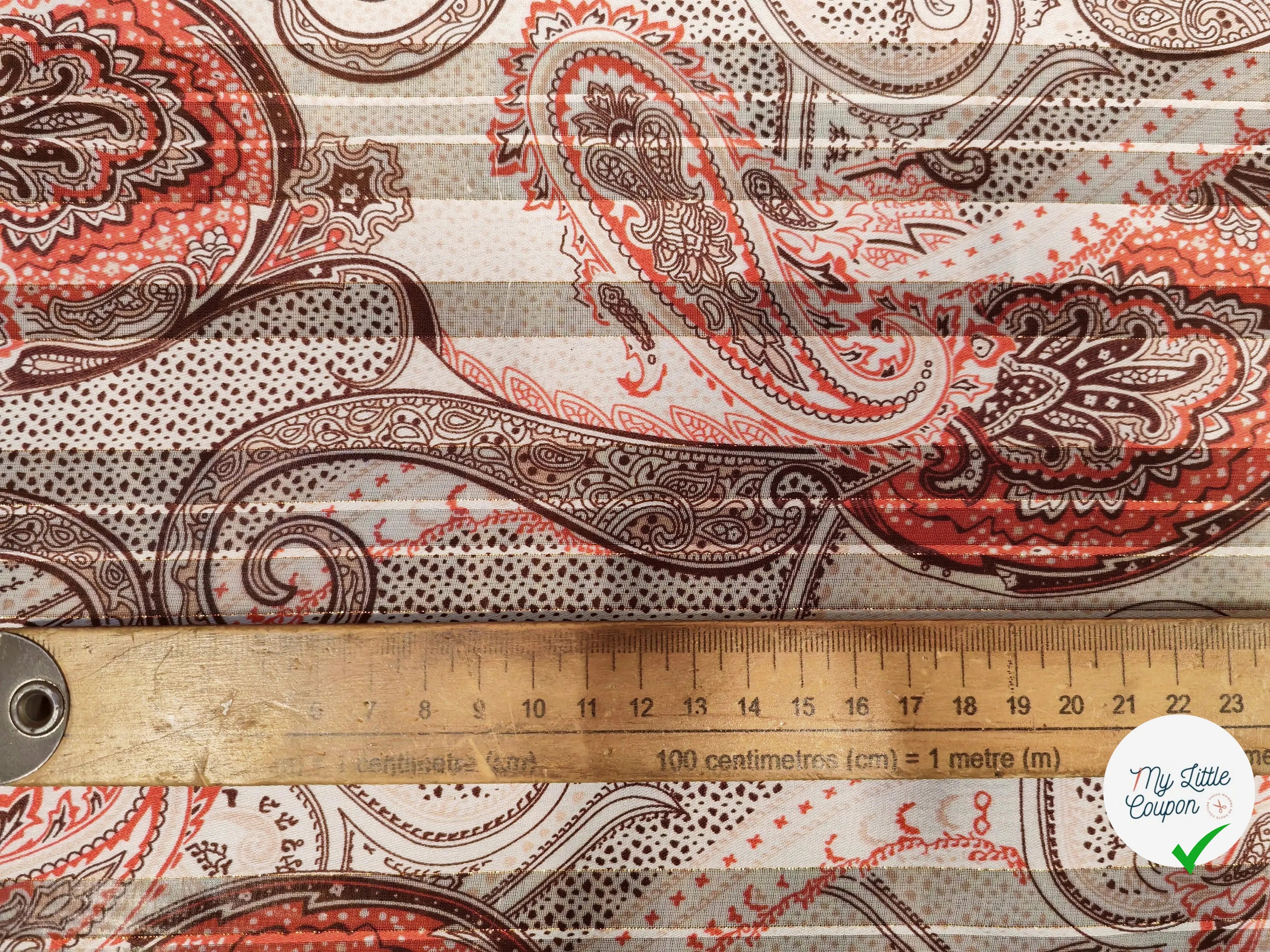 MOUSSELINE BANDANA ABSTRAIT ROUGE & SAUMON - My Little Coupon