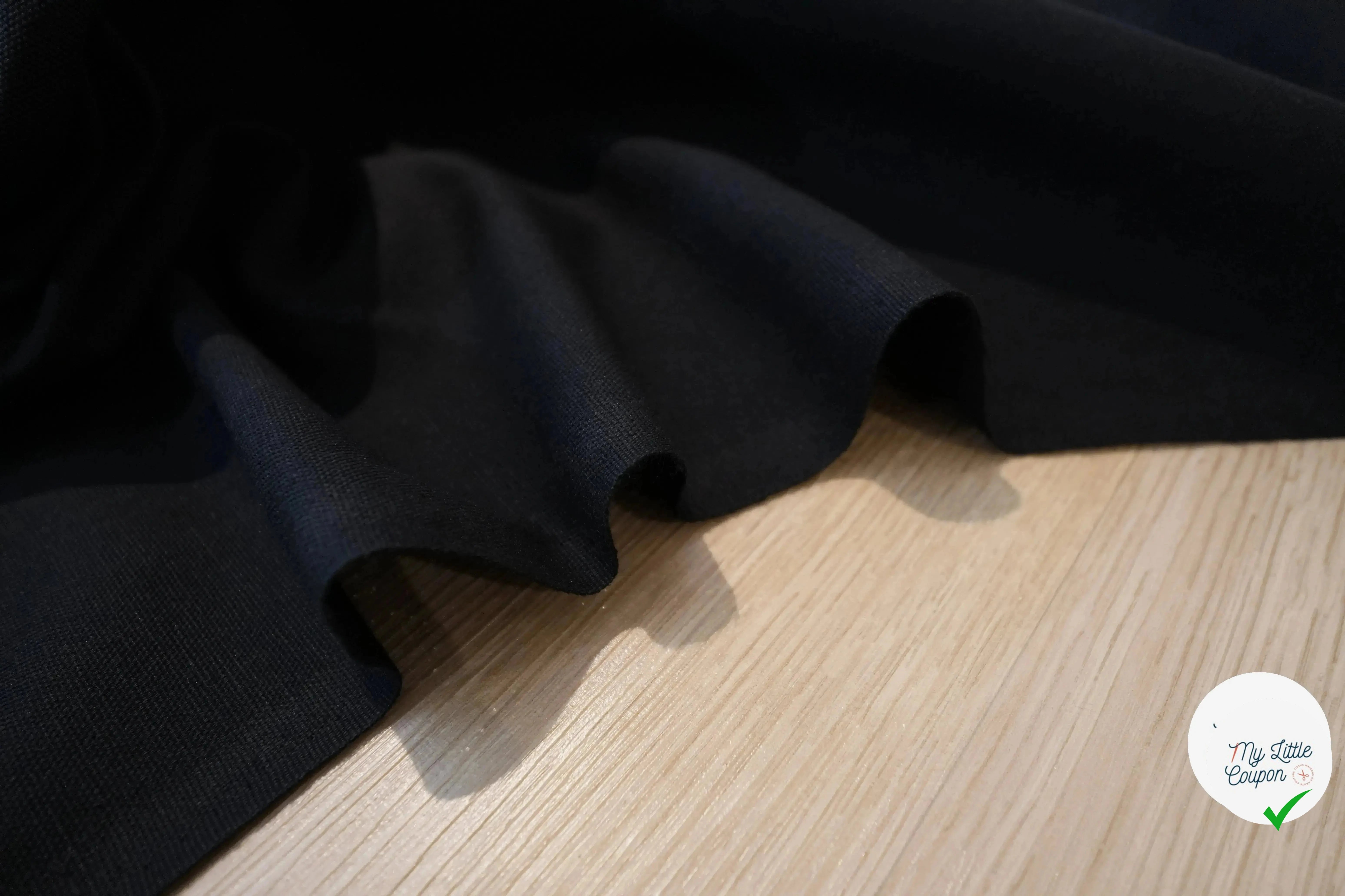 NATTÉ  COTON LIN NOIR LAIZE 2M80 - My Little Coupon