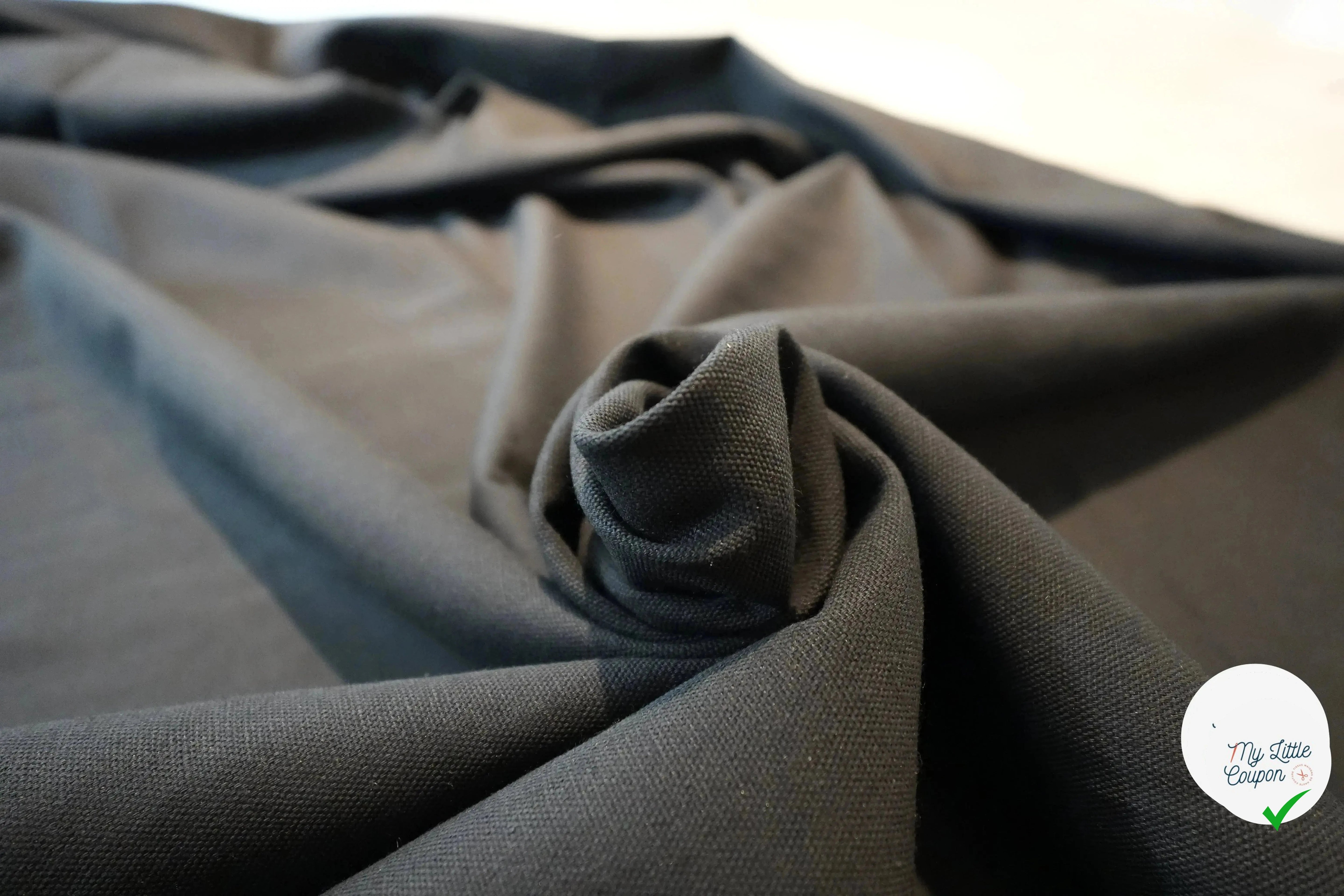 NATTÉ  COTON LIN NOIR LAIZE 2M80 - My Little Coupon