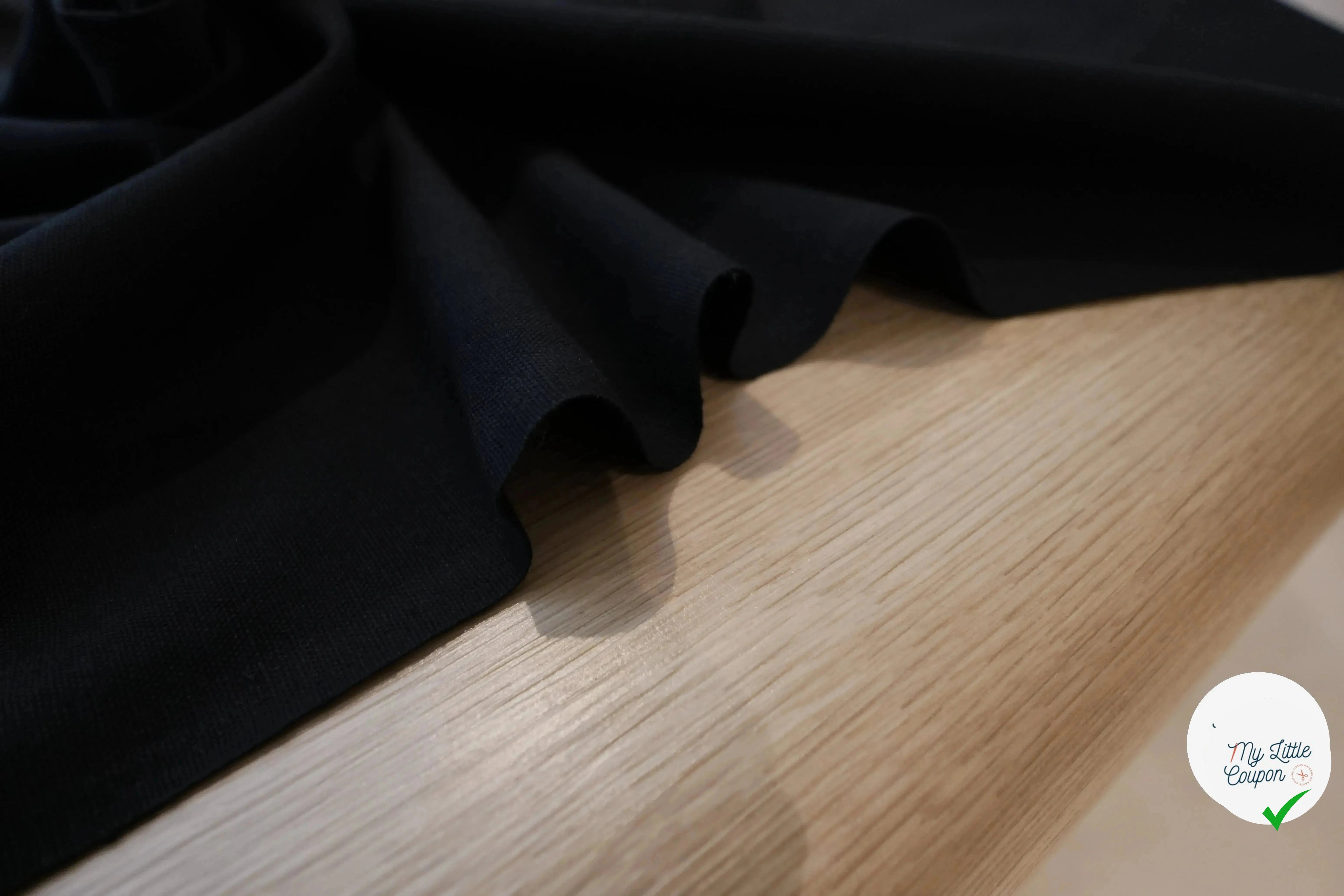 NATTÉ  COTON LIN NOIR LAIZE 2M80 - My Little Coupon