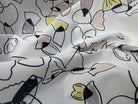 (Chute) OTTOMAN STRETCH VISOSE COTON IMPRIMÉ FLEURS FOND BLANC - My Little Coupon