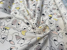 (Chute) OTTOMAN STRETCH VISOSE COTON IMPRIMÉ FLEURS FOND BLANC - My Little Coupon