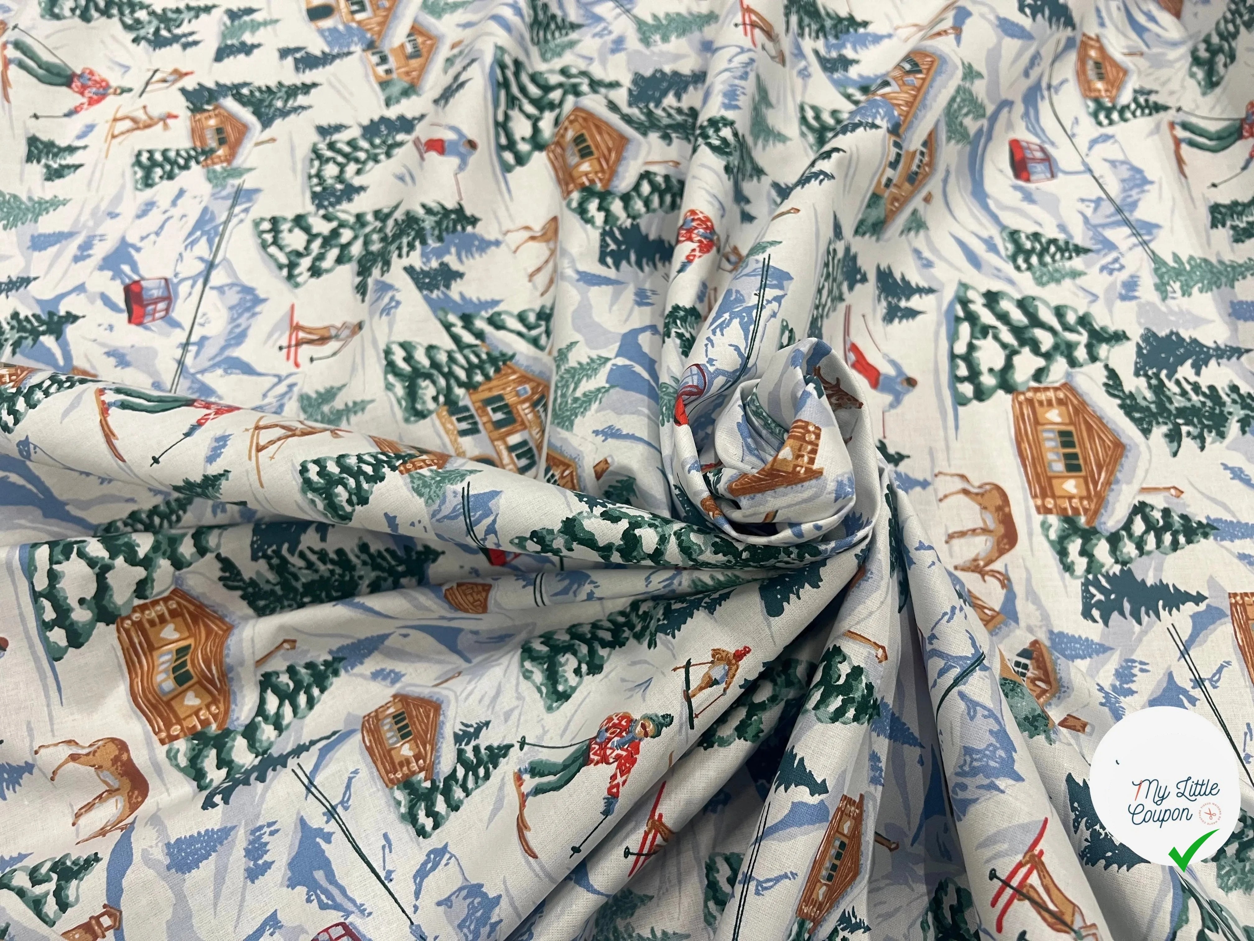 PERCALE COTON MERIBEL BLANC PRINT - My Little Coupon