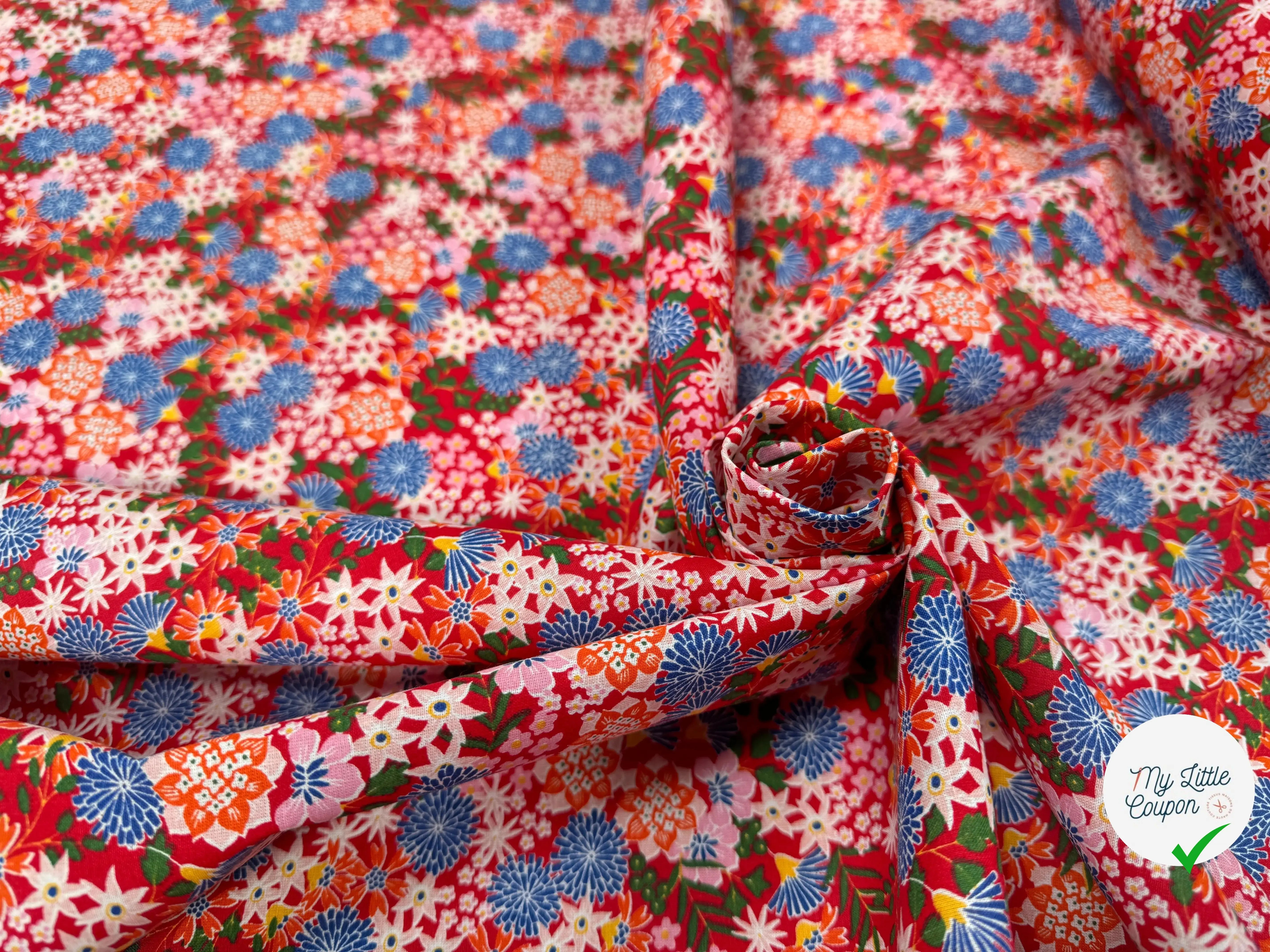 PERCALE DE COTON AKEMI ROUGE - My Little Coupon