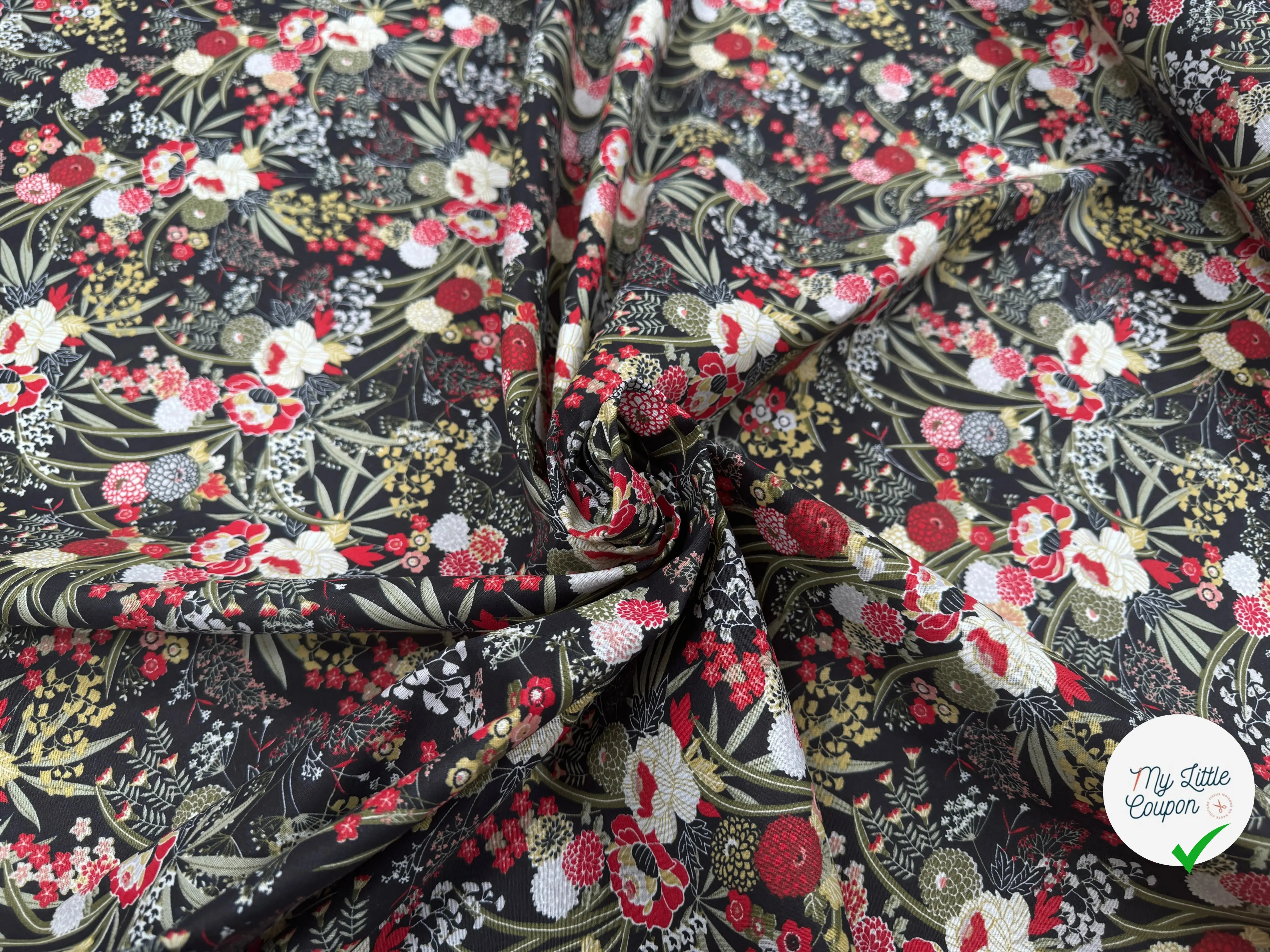 PERCALE DE COTON HARMONIE NOIR - My Little Coupon