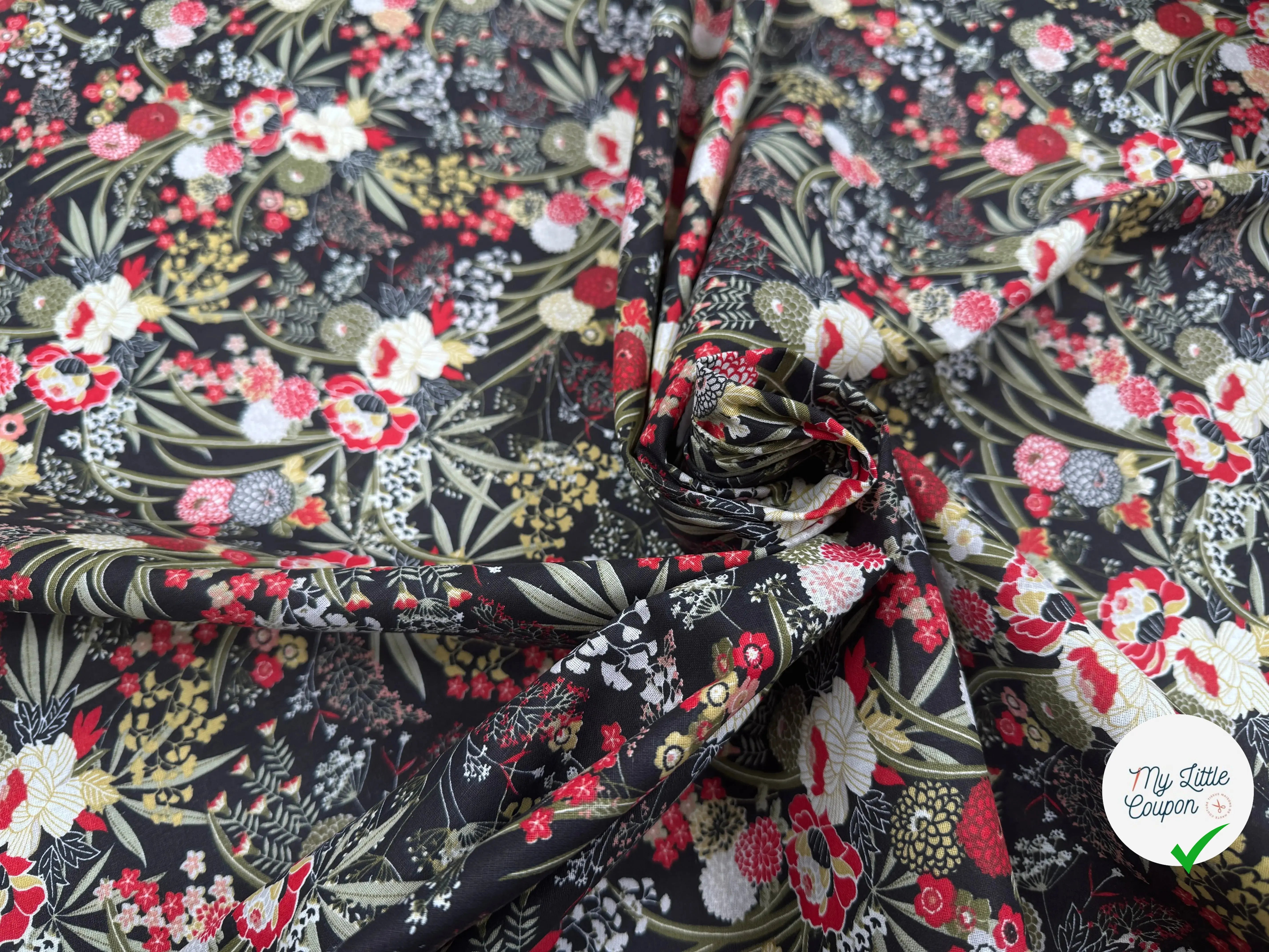 PERCALE DE COTON HARMONIE NOIR - My Little Coupon