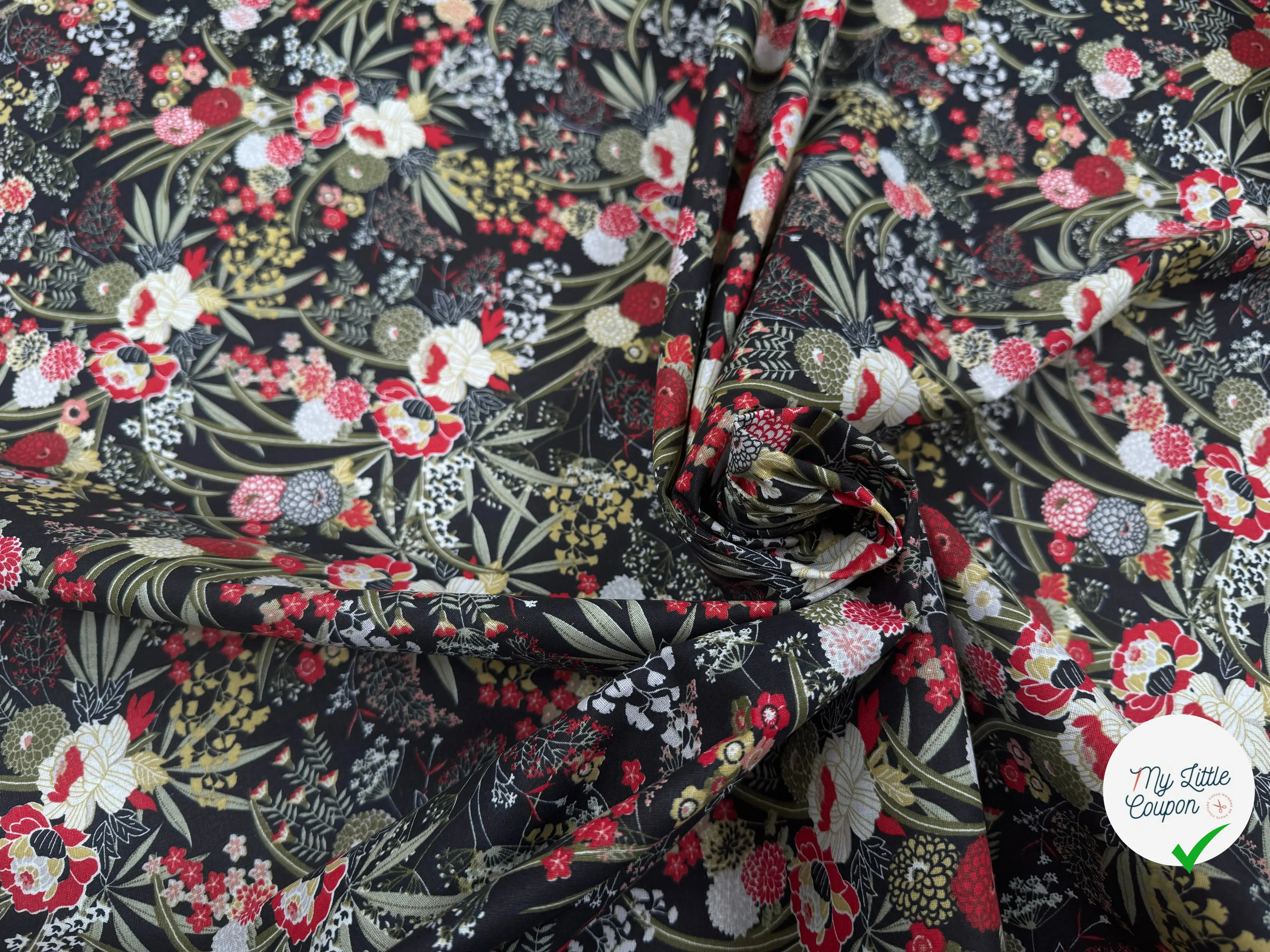 PERCALE DE COTON HARMONIE NOIR - My Little Coupon