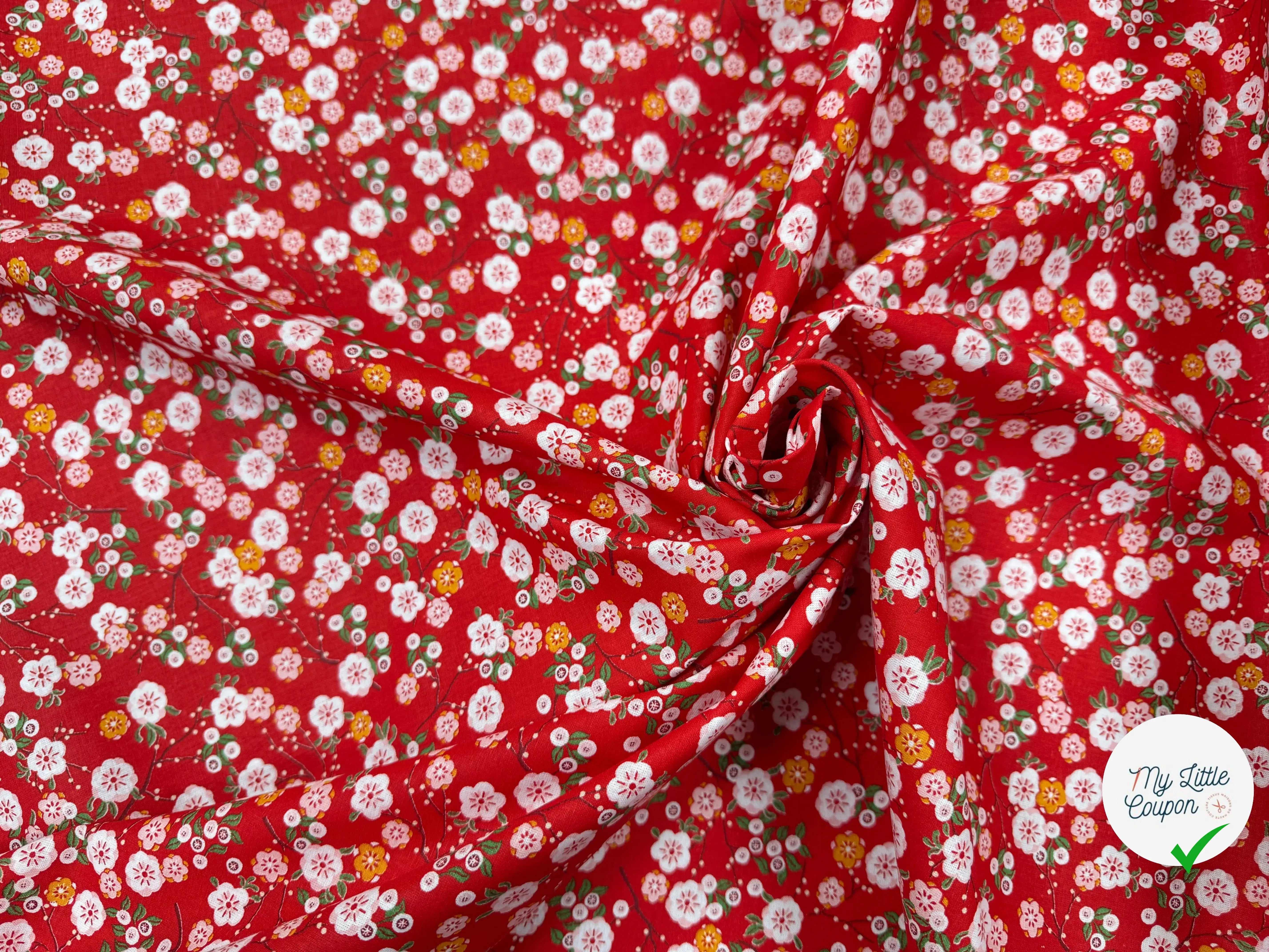 PERCALE DE COTON HOKKAIDO ROUGE - My Little Coupon