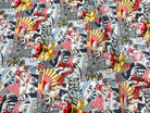 PERCALE DE COTON KAWAI ROUGE BLEU - My Little Coupon