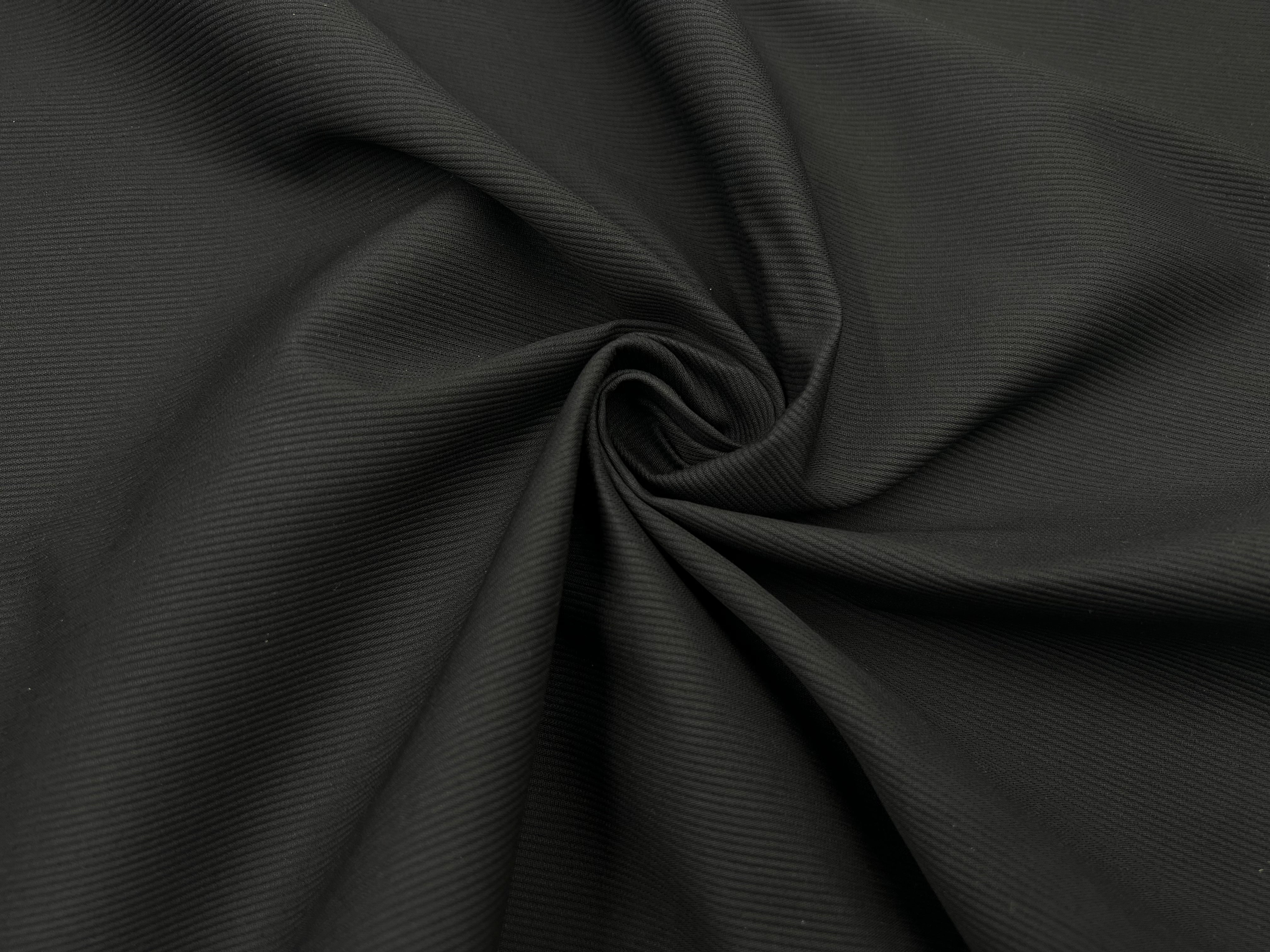 PIQUÉ DE COTON CANNELÉ NOIR / GRIS NOIR MSO
