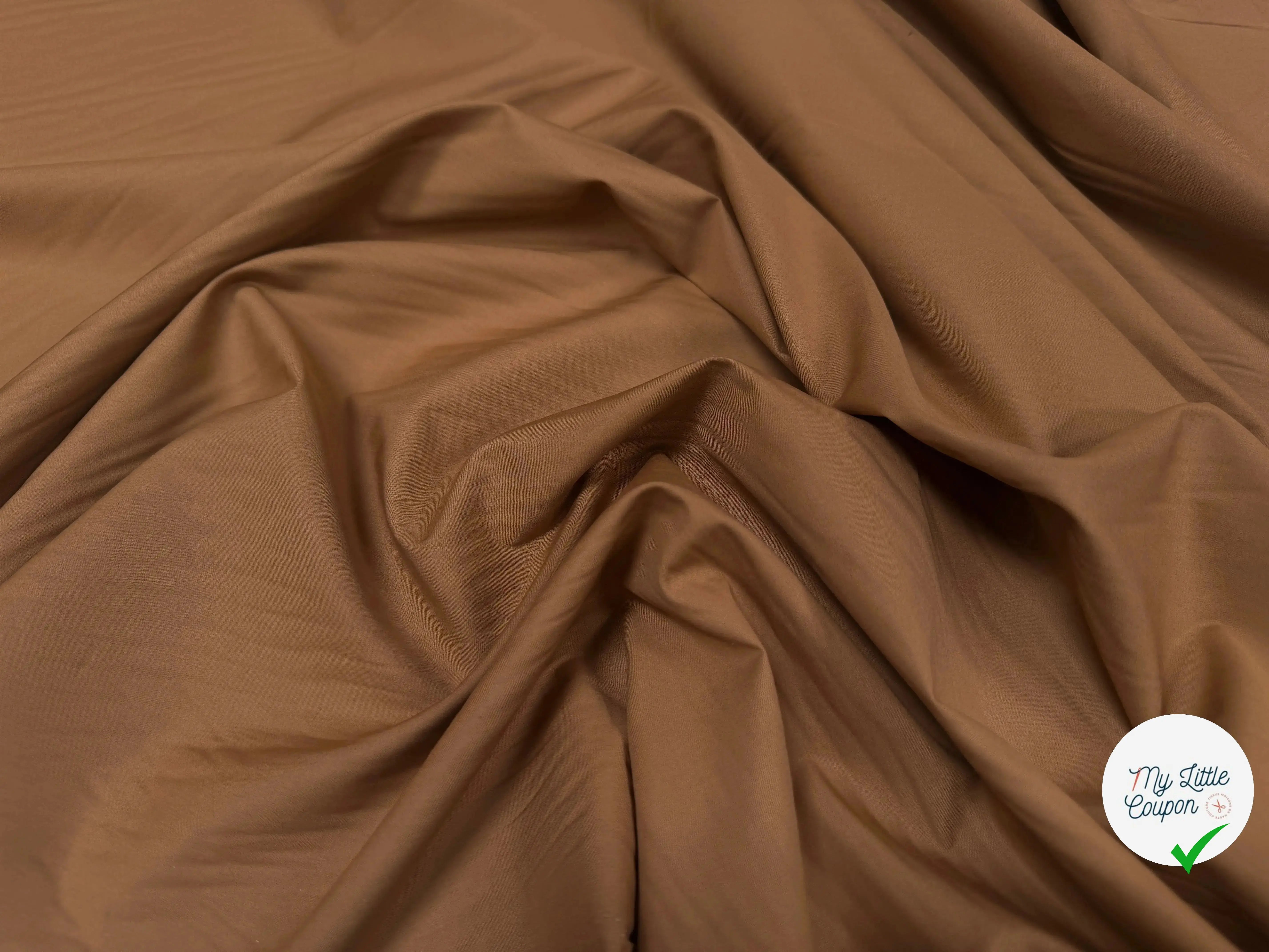 POPELINE COTON CAMEL - My Little Coupon