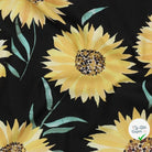 FINE POPLIN DIGITAL SUNFLOWERS – BLACK - My Little Coupon