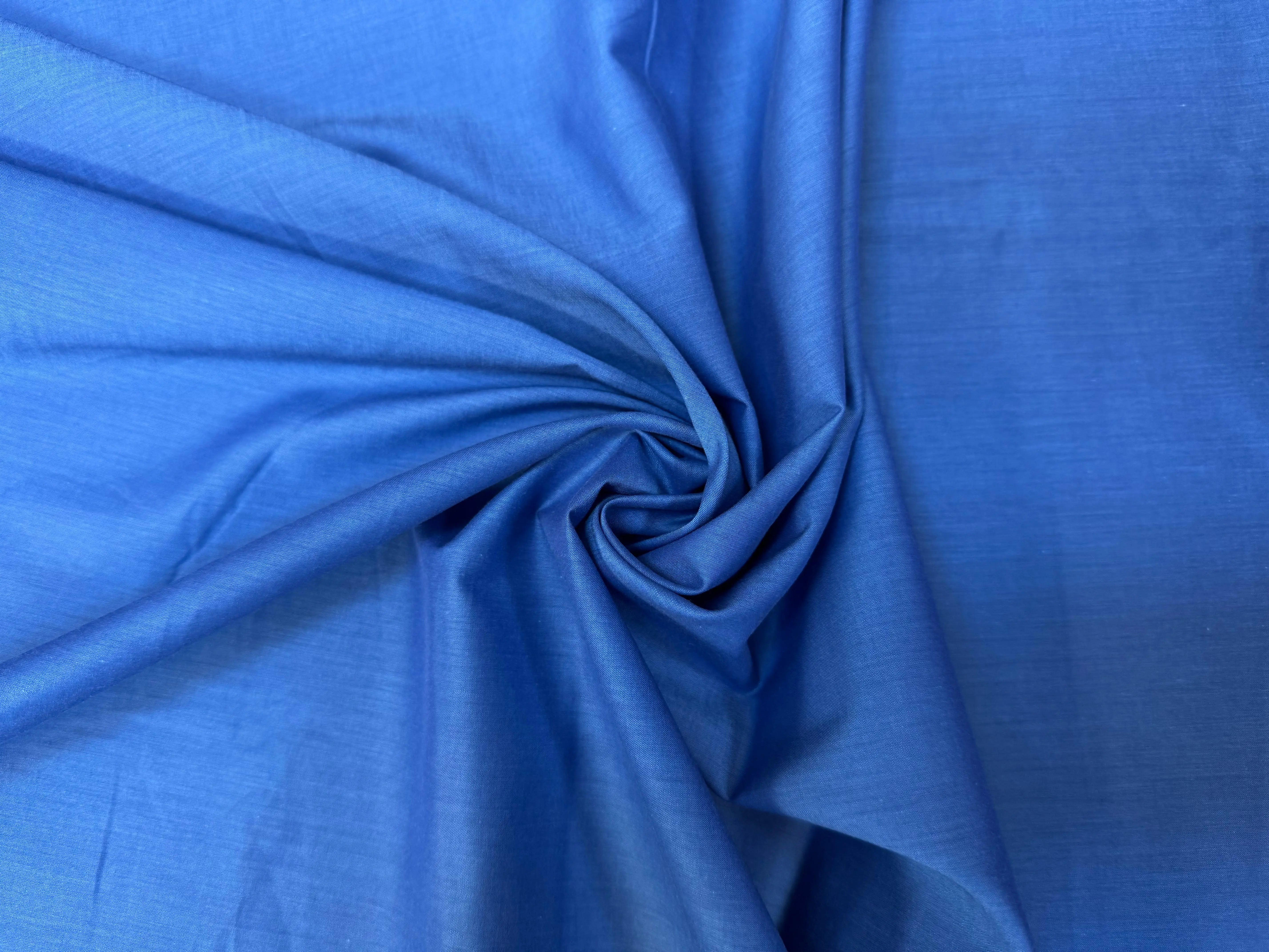 (Chute) POPELINE DE COTON 100% COTON UNIE BLEU DENIM - My Little Coupon