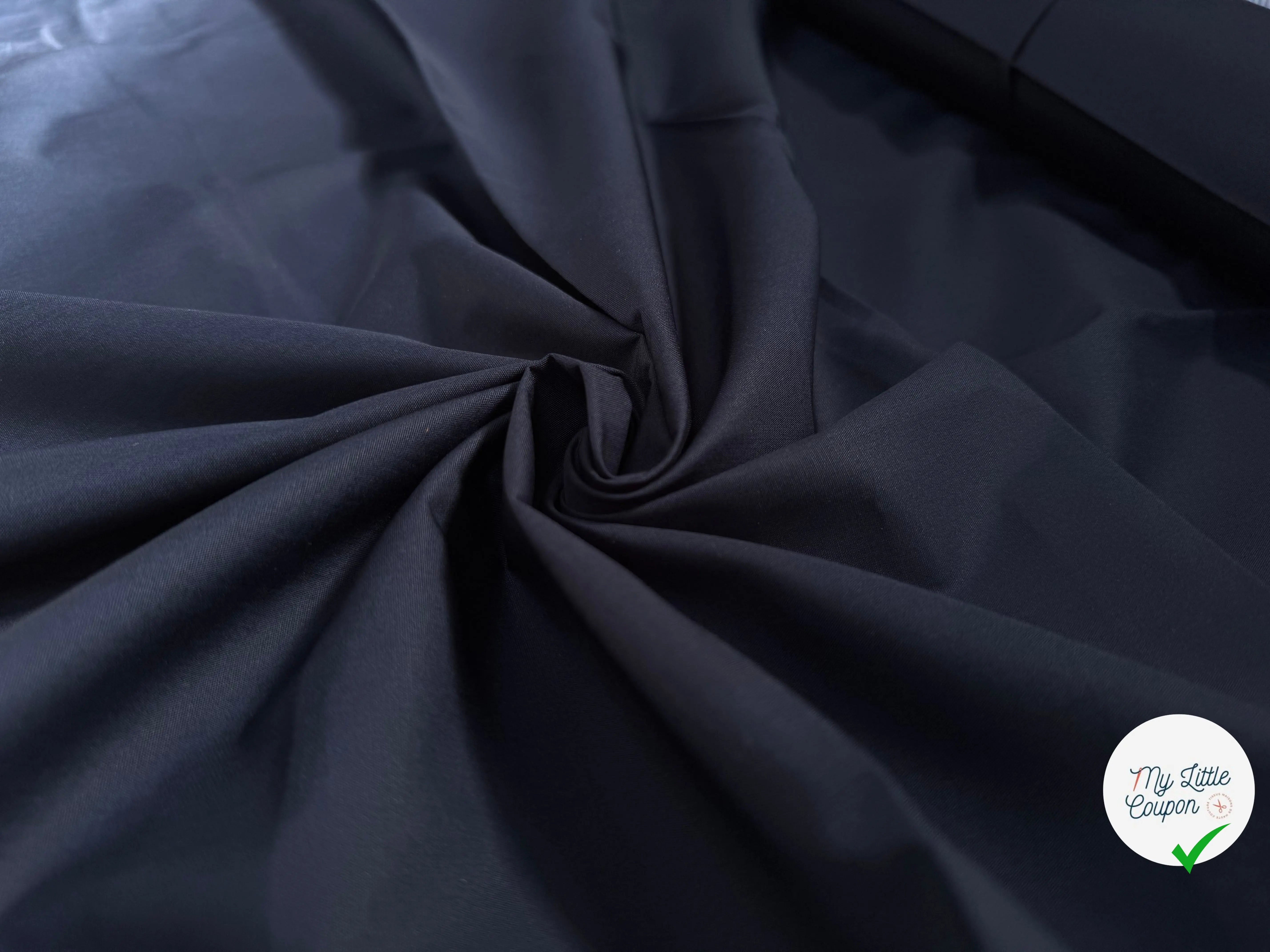 (Chute) POPELINE DE COTON 100% COTON UNIE BLEU NAVY (TESSITURA MONTI) - My Little Coupon