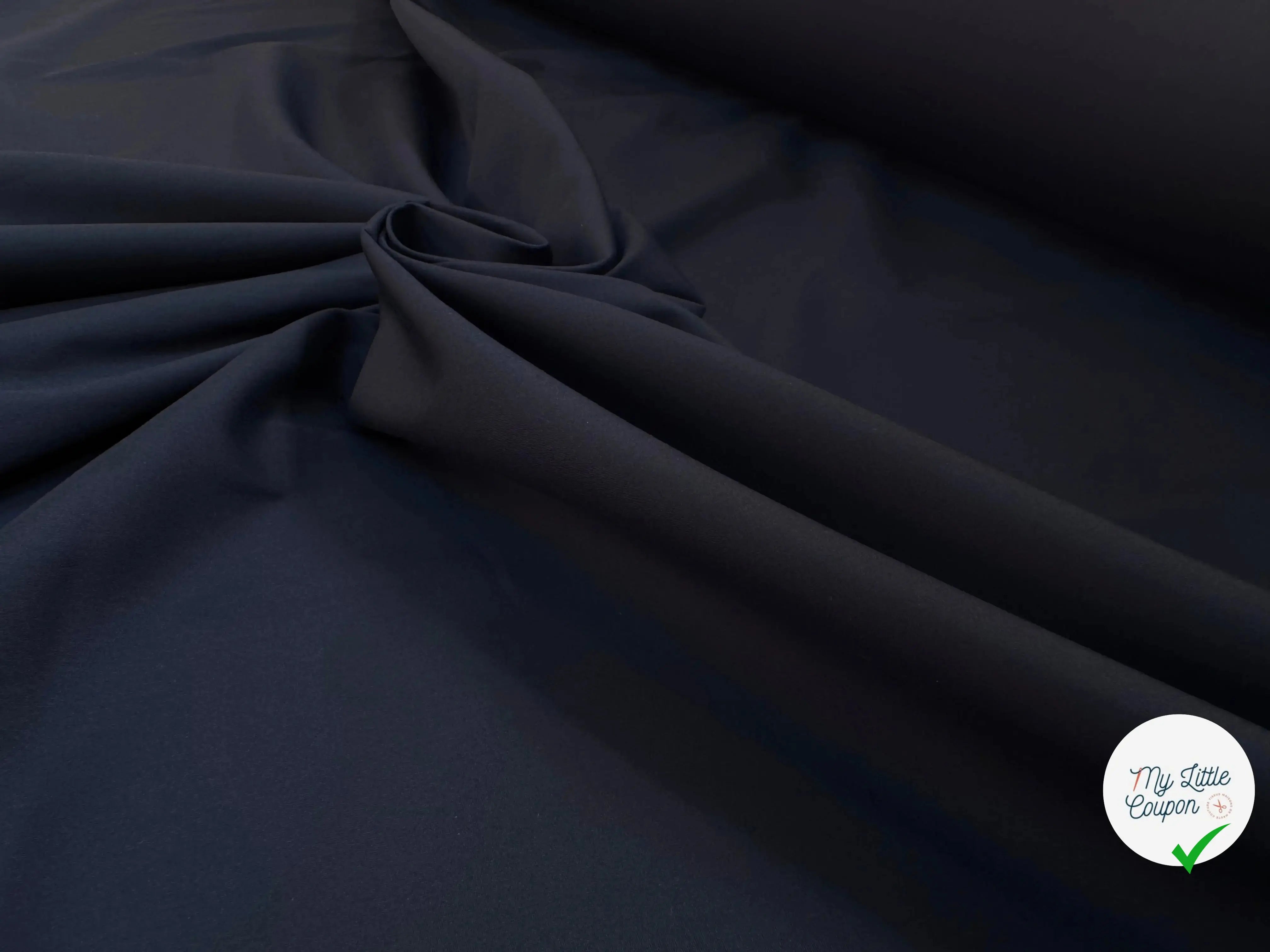 POPELINE DE COTON BLEU MARINE UNI - My Little Coupon