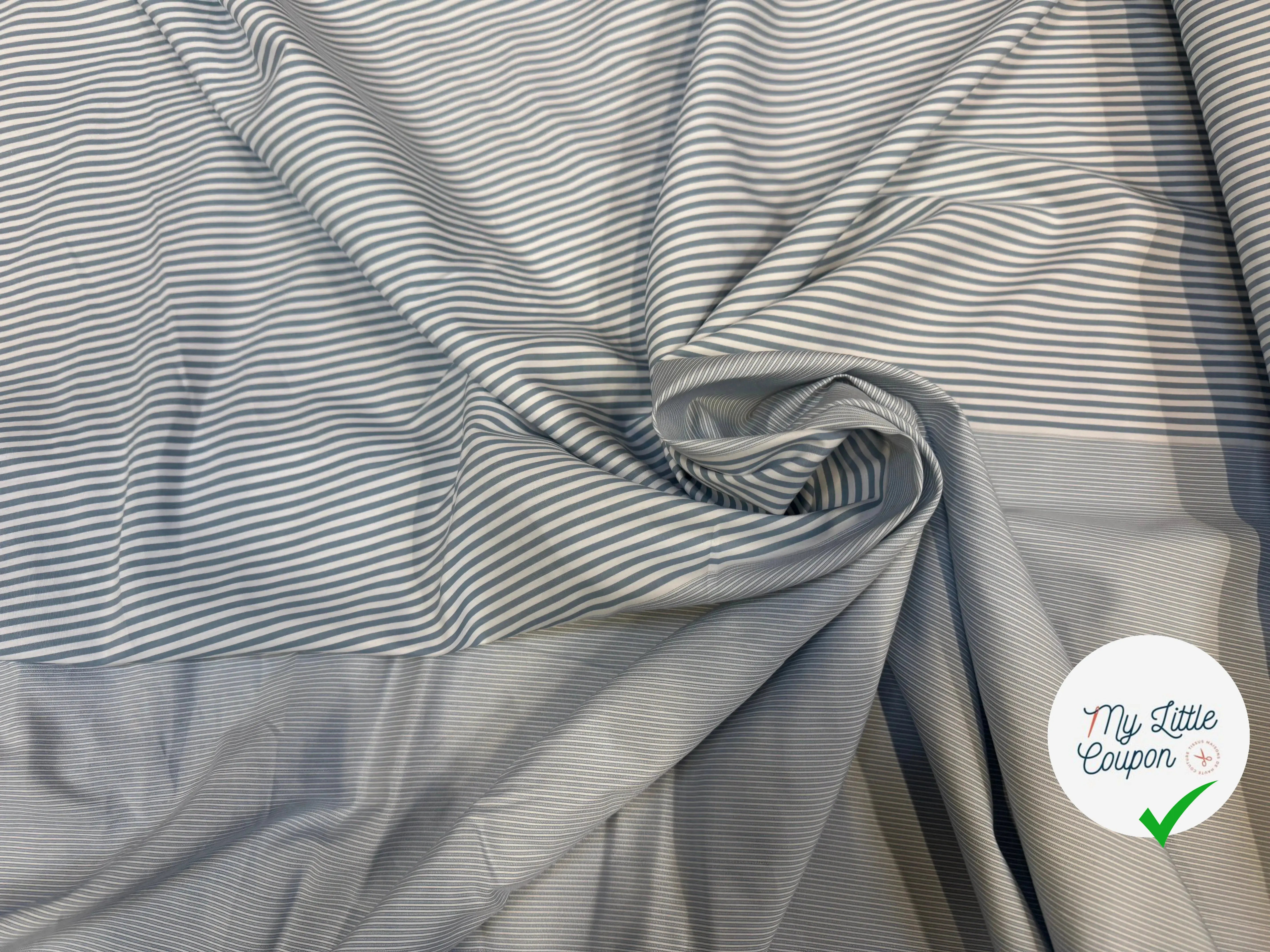 POPELINE DE COTON DOUBLE LAIZE DIVERS BLEU - My Little Coupon