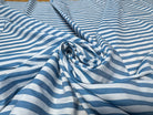 (Chute) POPELINE DE COTON GROSSES RAYURES BLEU ET BLANC FRENCH RIVIERA - My Little Coupon