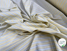 POPELINE DE COTON JAUNE À RAYURES BLANCHES ET BLEU - My Little Coupon